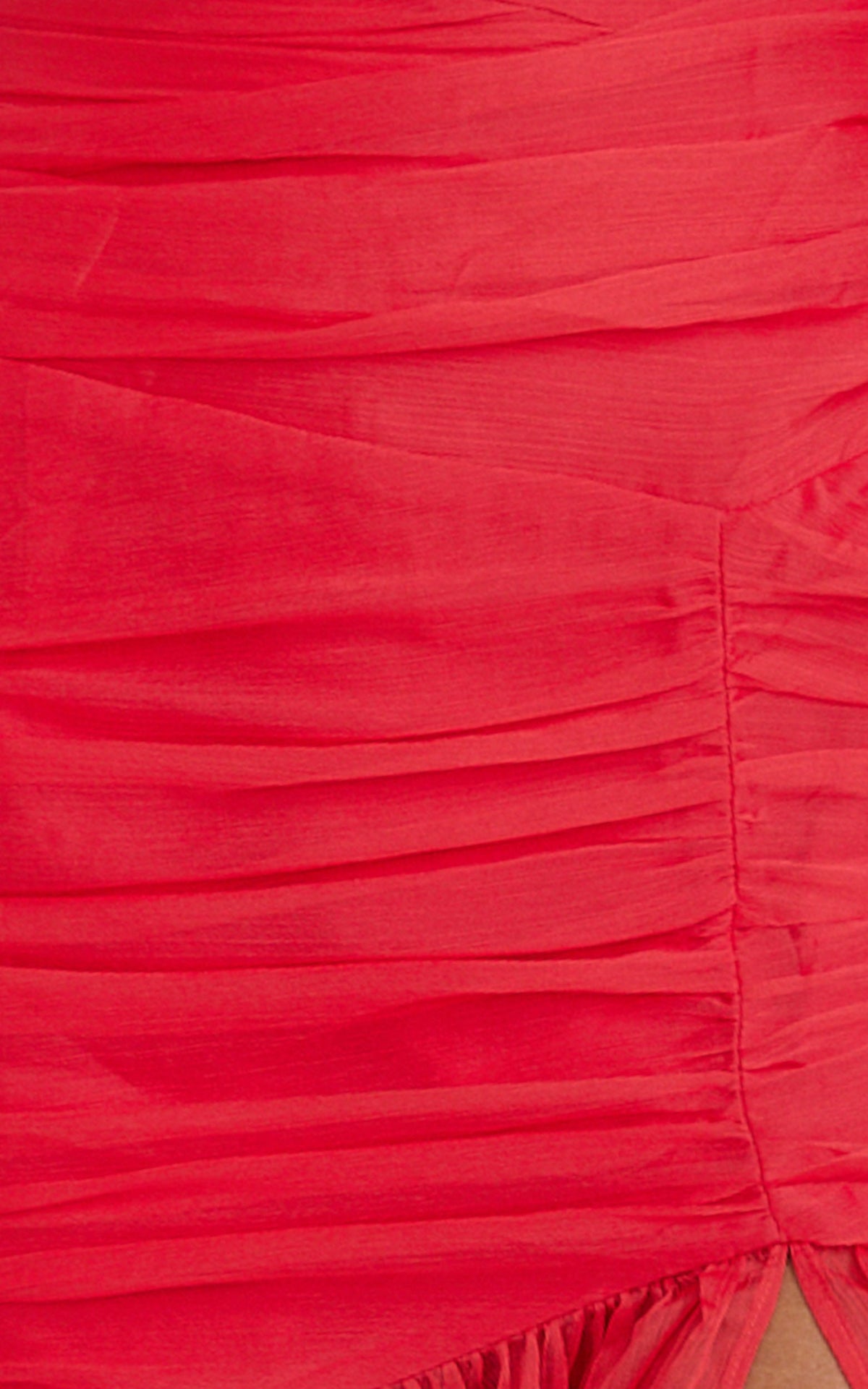 Jett Maxi Dress - Halter Tie Ruched Bodice Side Split Dress in Red