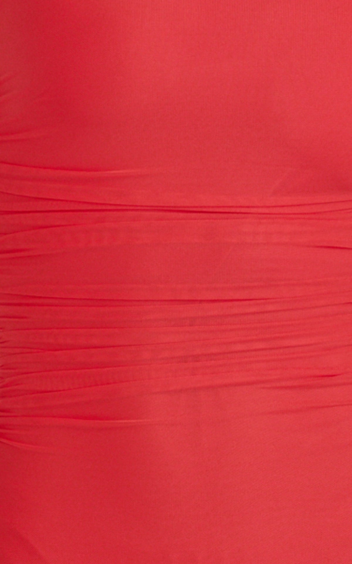 Judee Midi Dress - One Shoulder High Side Split Dress in Red