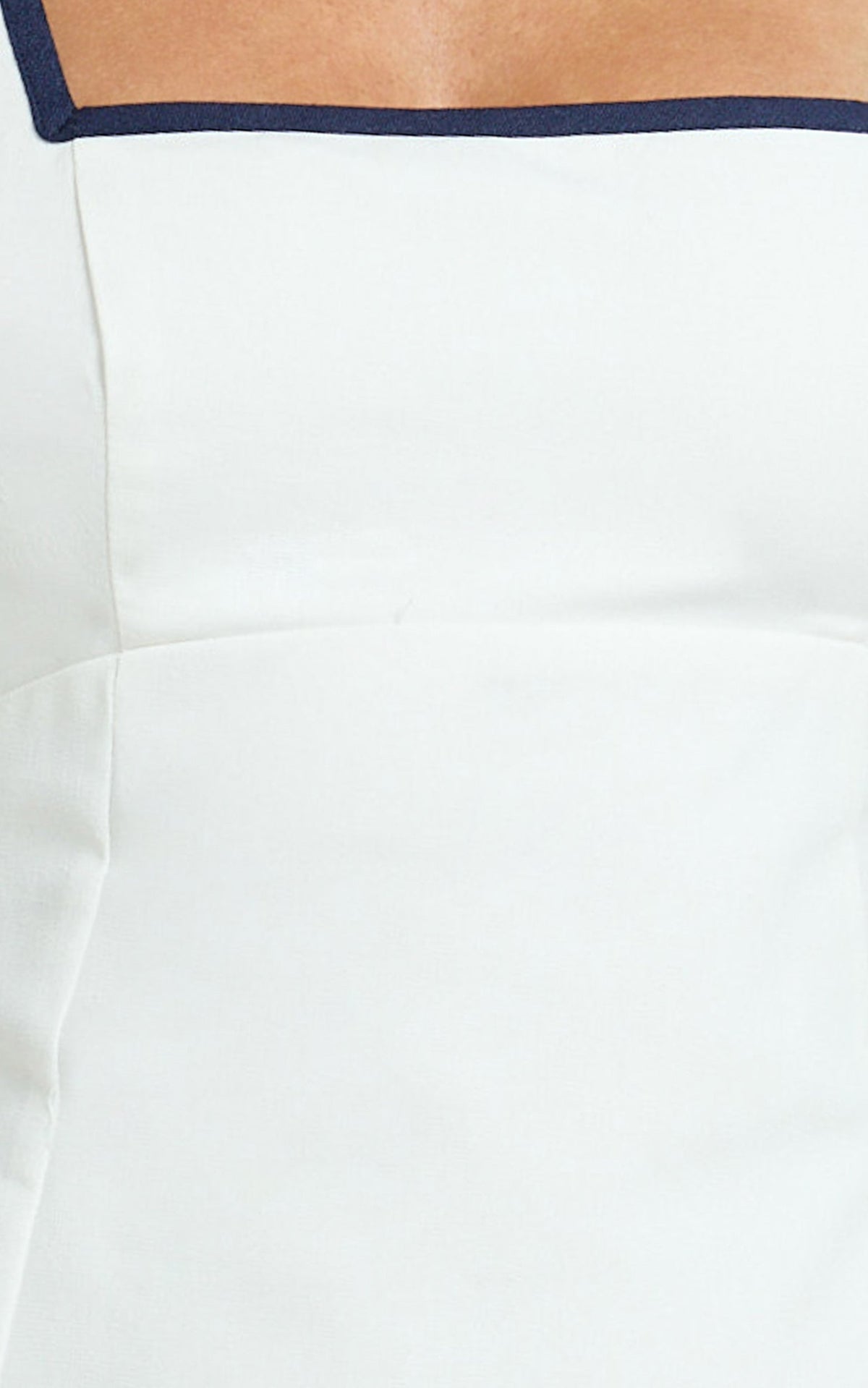 Julian Mini Dress - Square Neck Tie Back A Line Mini Dress in Off White