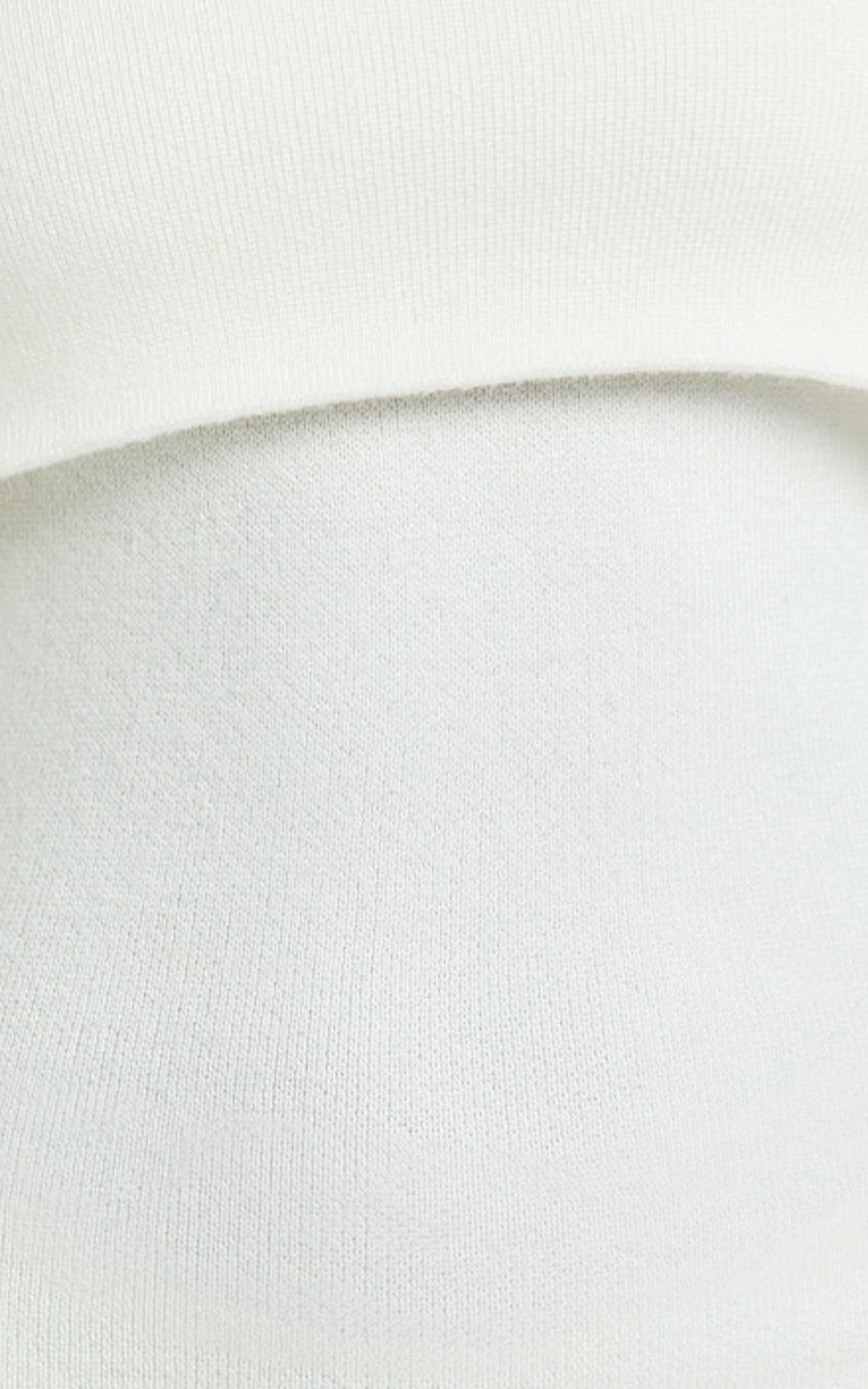 Karina Midi Dress - Long Sleeve Folded Off Shoulder Asymmetric Dress in Cream