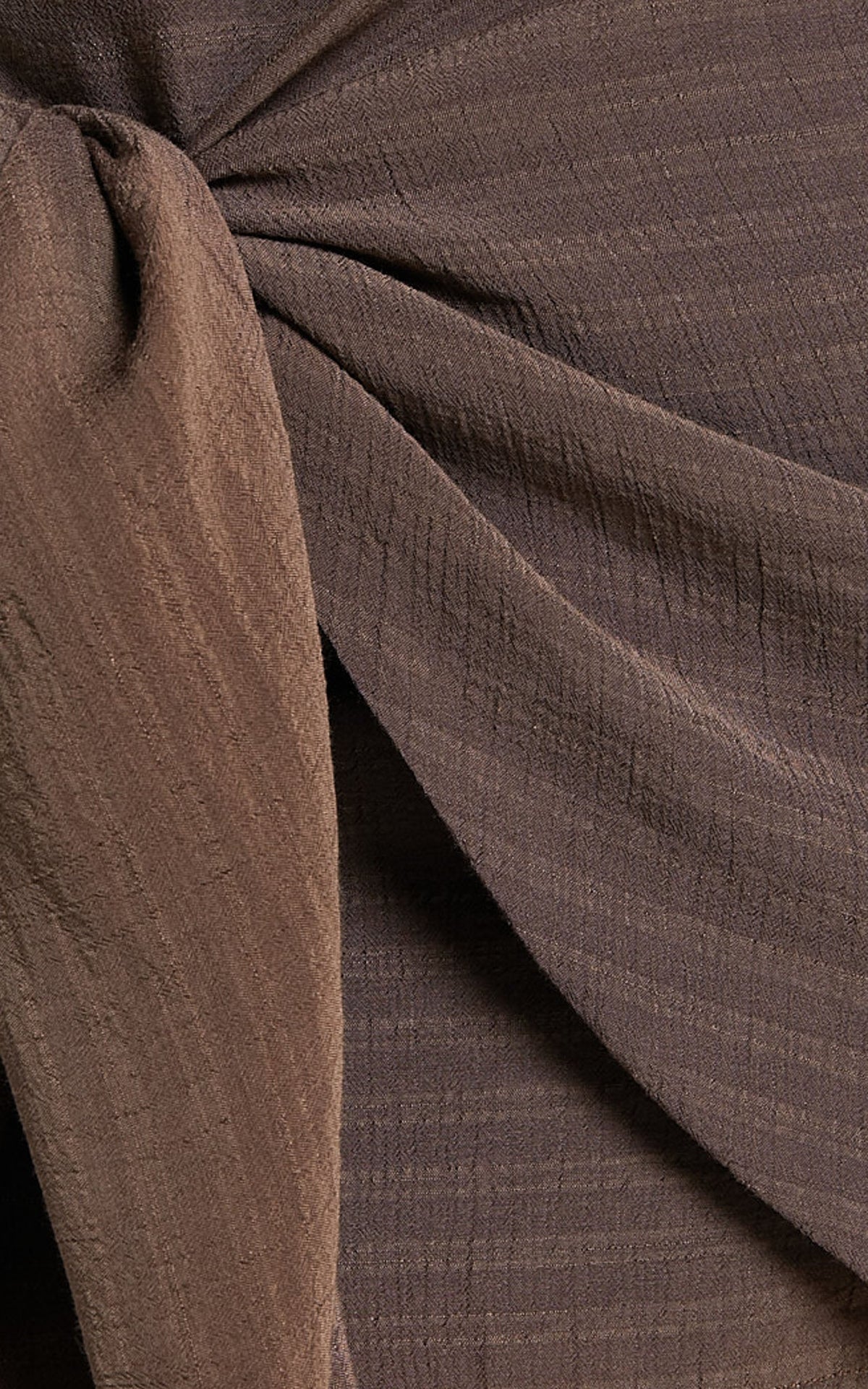 Kerzi Mini Skirt - Tie Front Wrap Skirt in Dark Brown