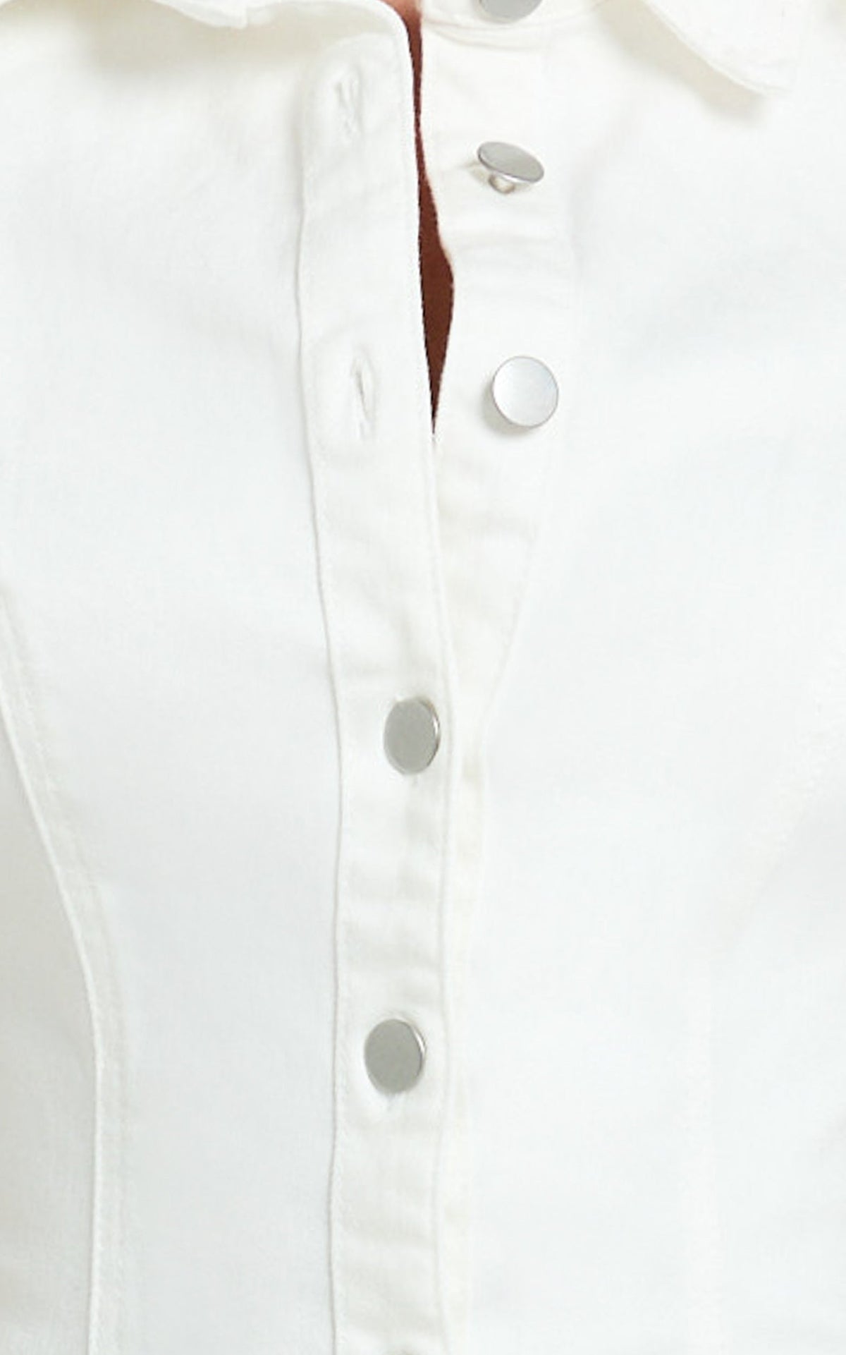 Laine Mini Dress - Button Down Denim Shirt Dress in White