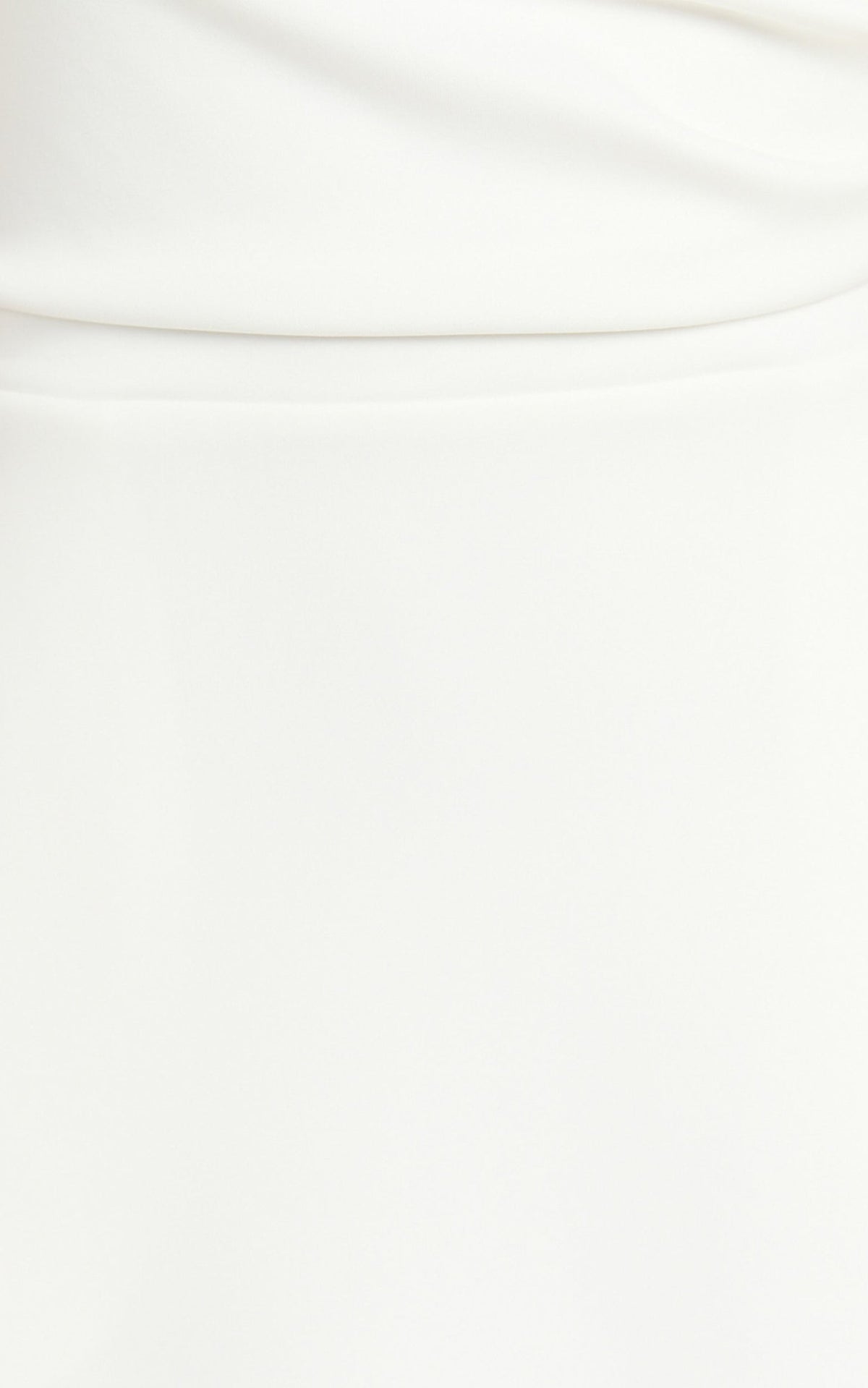 Macy Midi Dress - High Neck A Line Dress in Off White