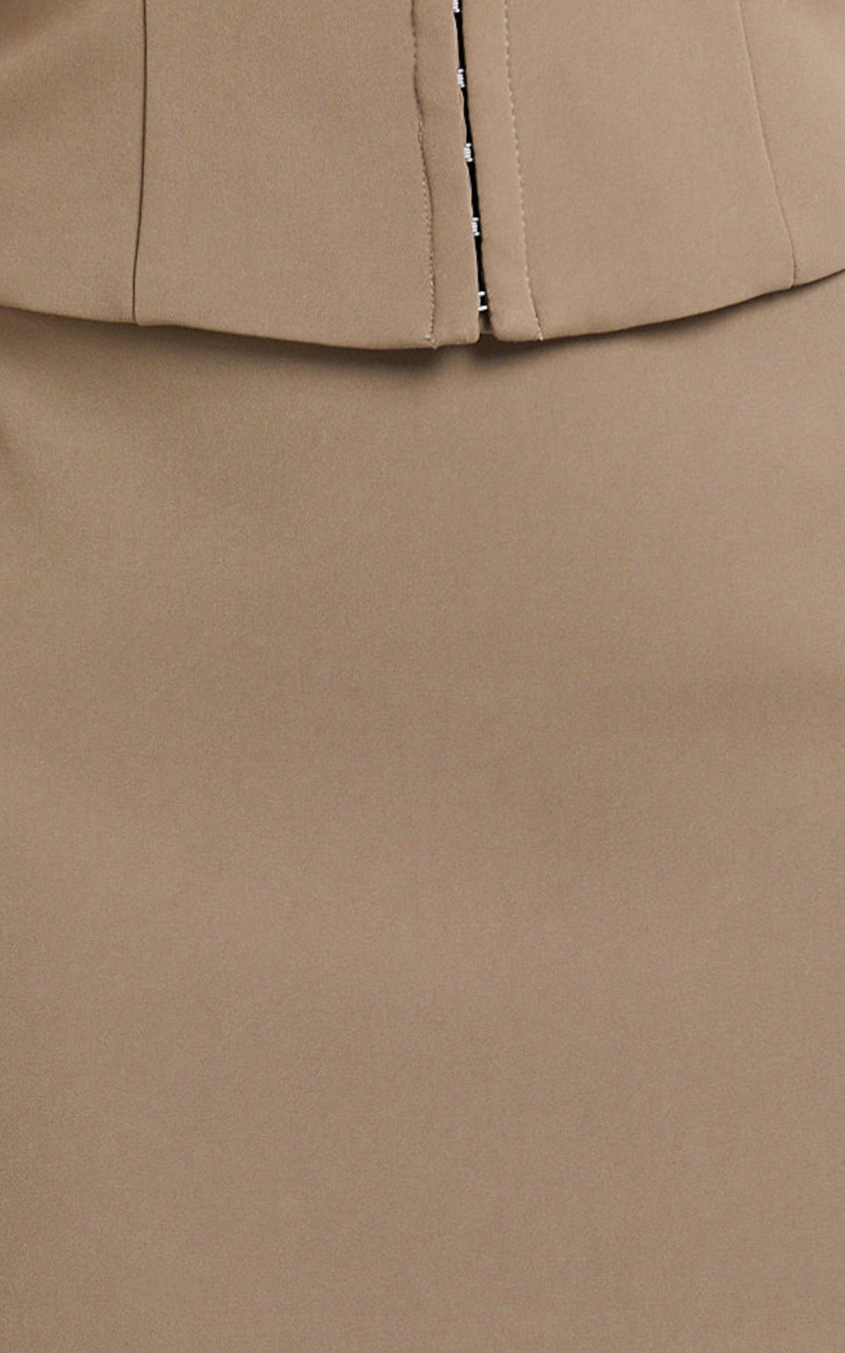 Mikey Mini Skirt - Mid Waisted Tailored A Line Skirt in Mocha