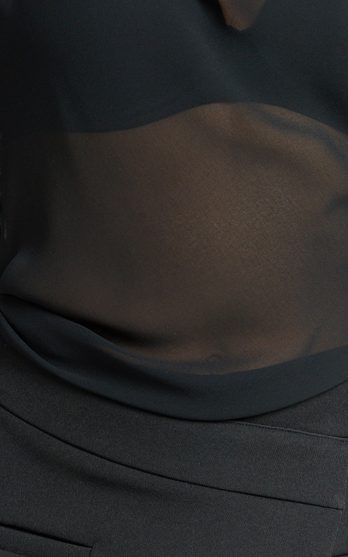 Milla Top - Georgette Asymmetric Draped Top in Black