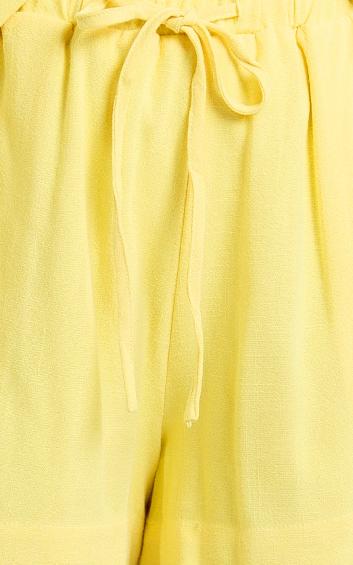 Olivia Shorts - Drawstring Relaxed Linen Shorts in Lemon