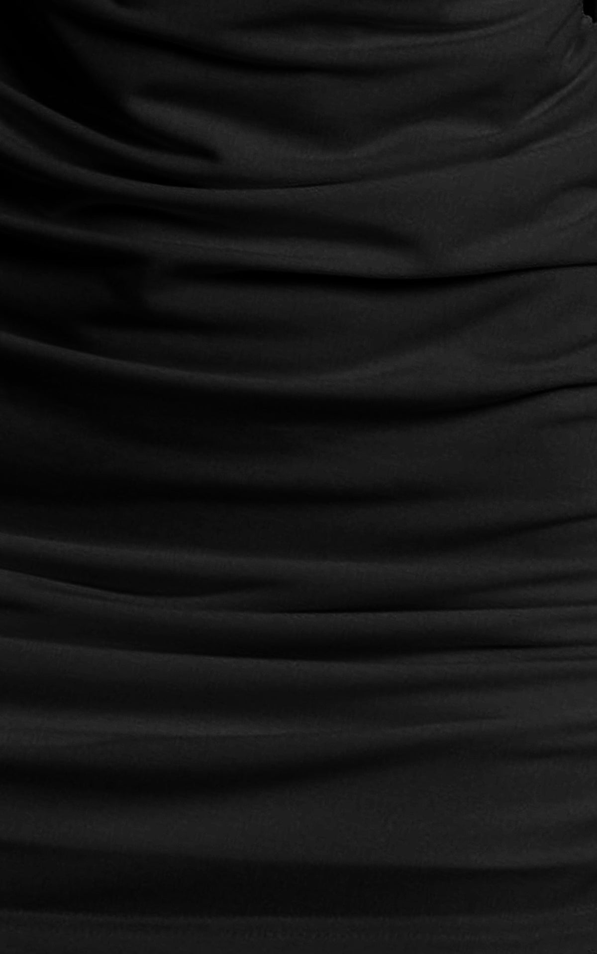 Primrose Mini Dress - Slash Neck Long Sleeve A Line Dress in Black