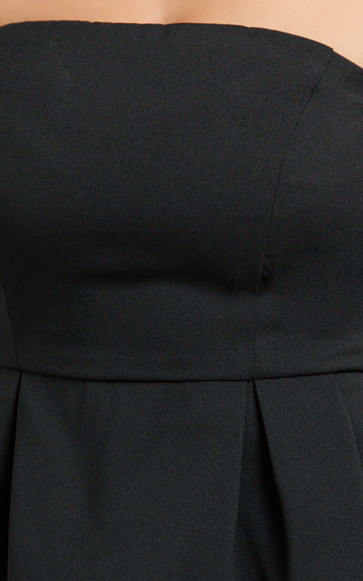 Rainey Top - Strapless Peplum Top in Black