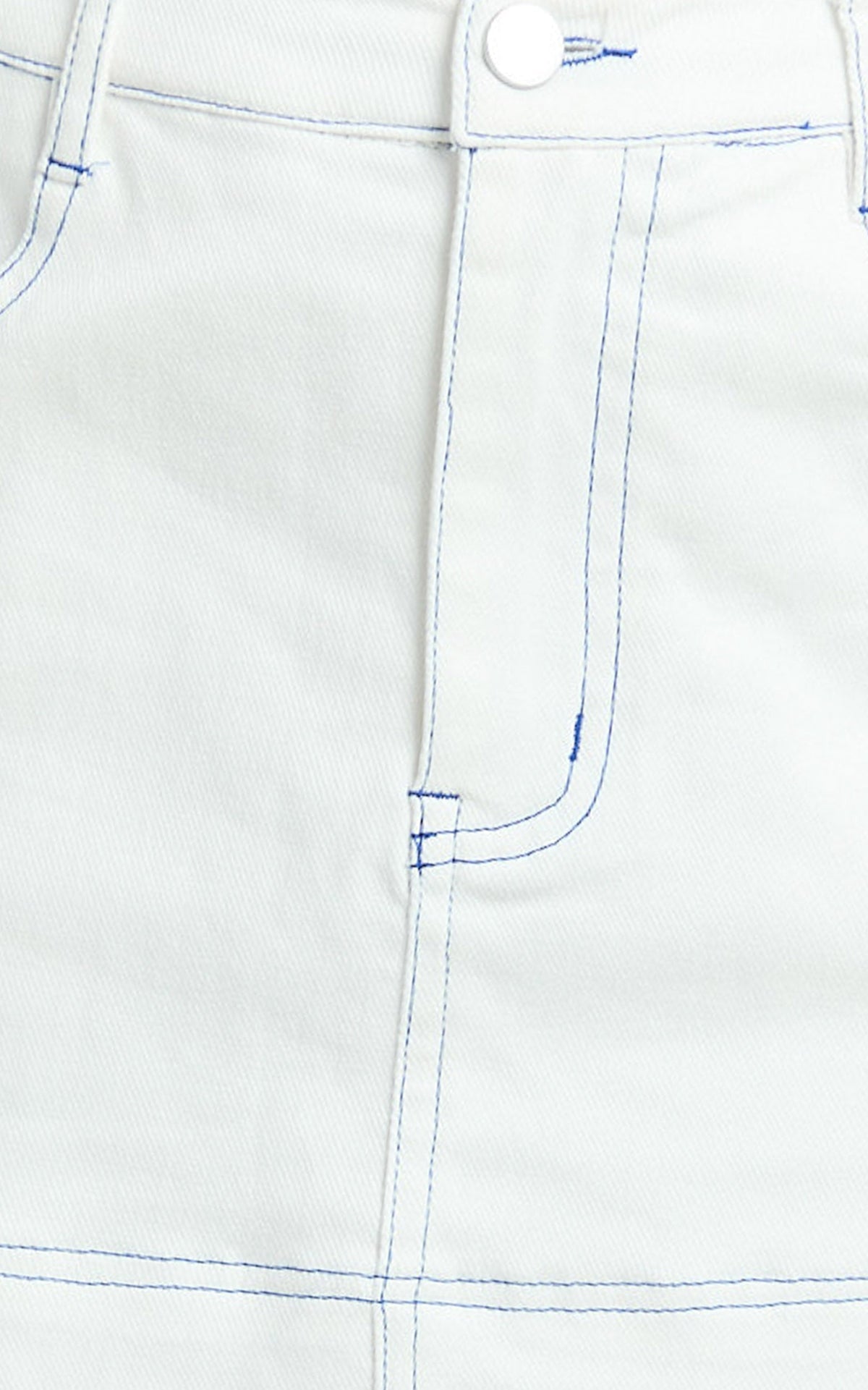 Richelle Skort - Mid Waisted Mini Skirt With Contrast Stitch Detail in Off White