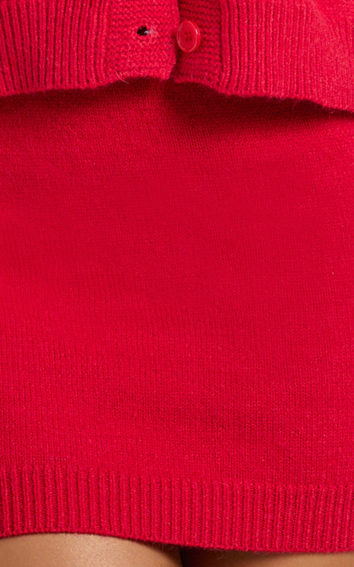 Rowena Mini Skirt - Knit Skirt in Red