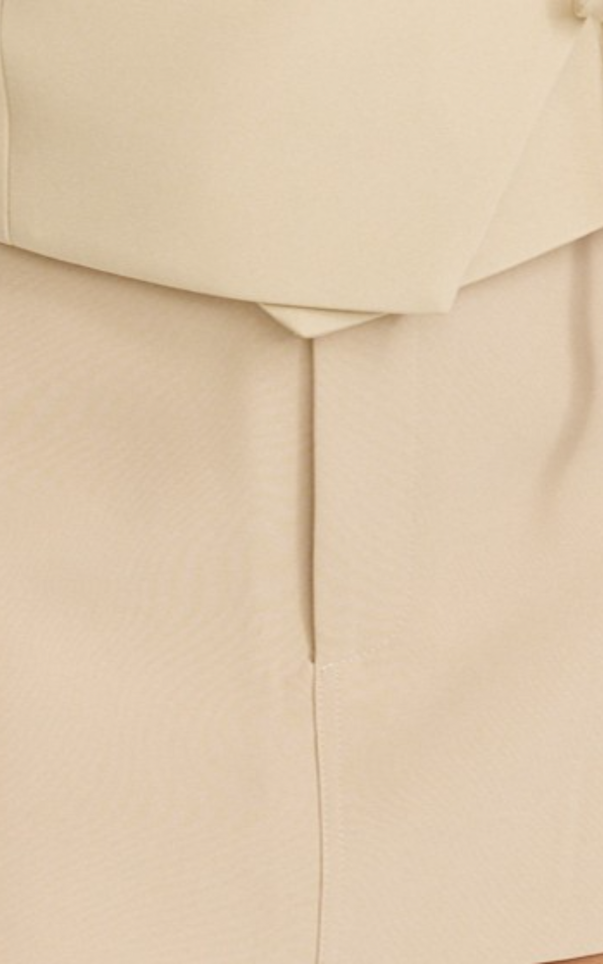 Ursula Mini Skirt - Structured Tailored Skirt in Putty