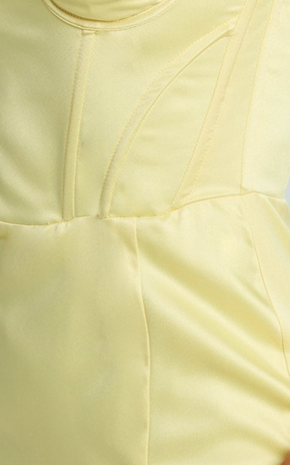 Vinny Maxi Dress - Sweetheart Neck High Leg Split Bodycon Dress in Lemon