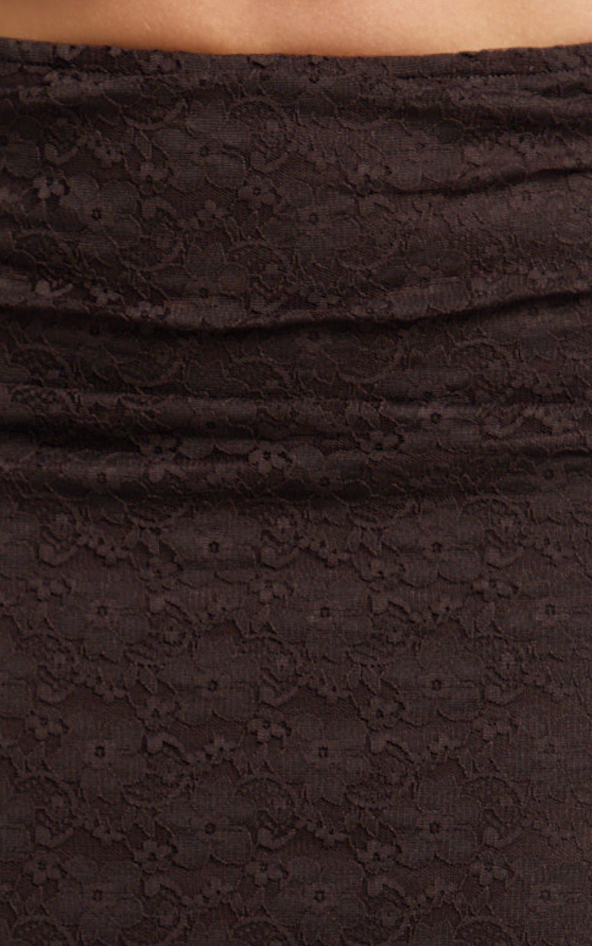 Viola Maxi Skirt - Lace Sheer Bodycon Skirt in Chocolate