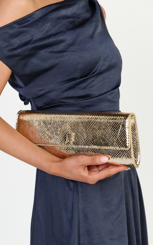 Billini - Maddison Clutch Bag in Gold Scale