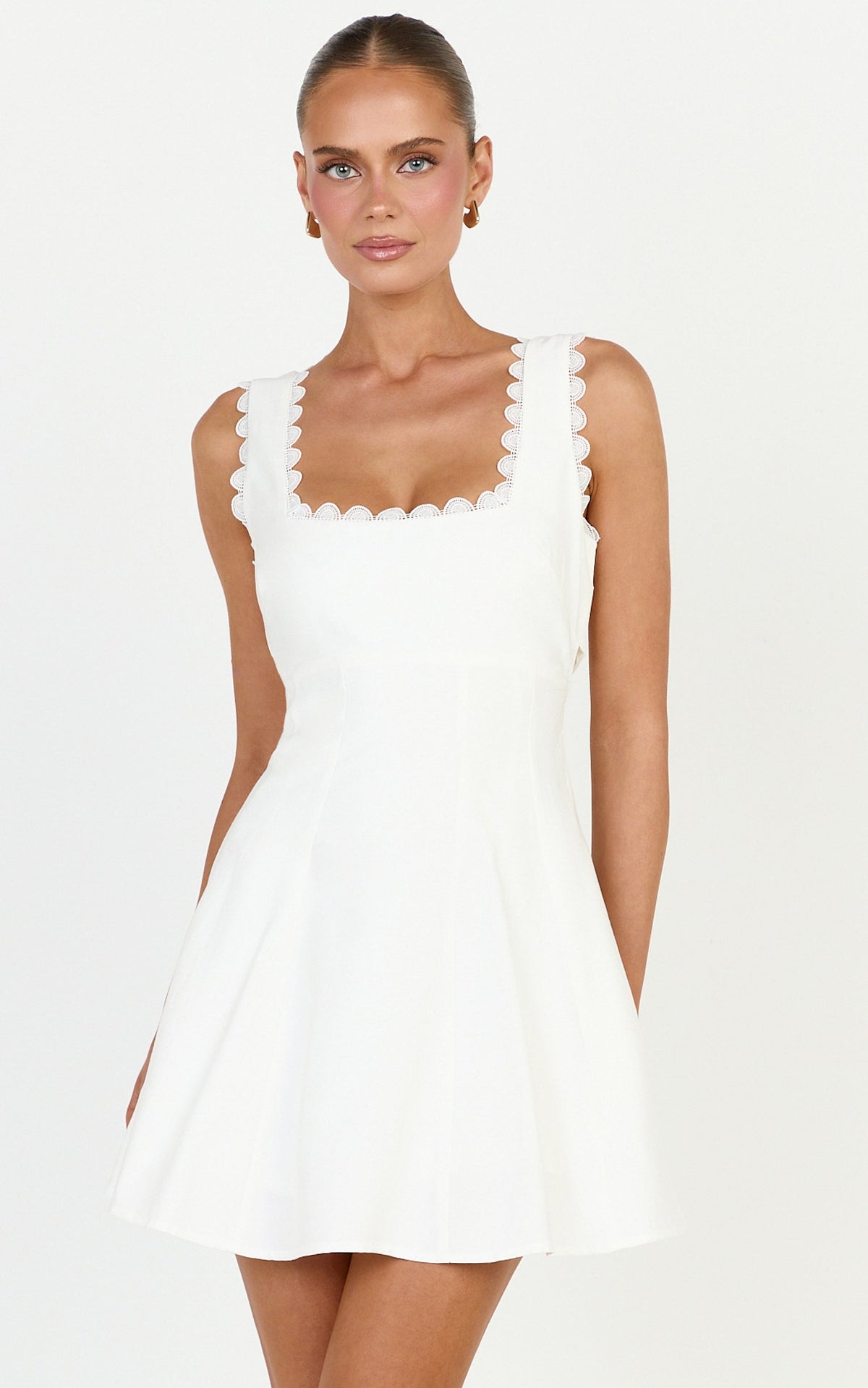 Tracey Mini Dress - Fit And Flare Dress in White