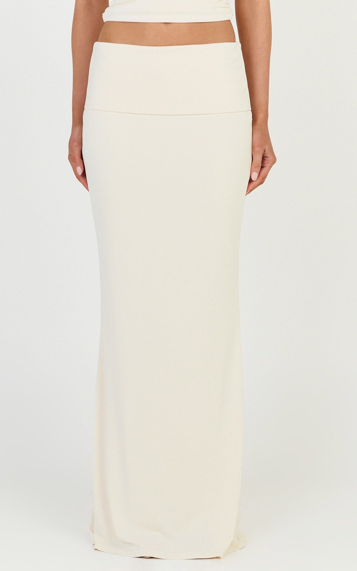 Miren Maxi Skirt - Foldover Waist Skirt in Ivory