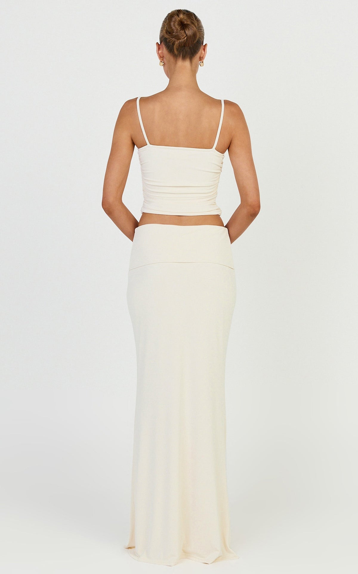 Miren Maxi Skirt - Foldover Waist Skirt in Ivory