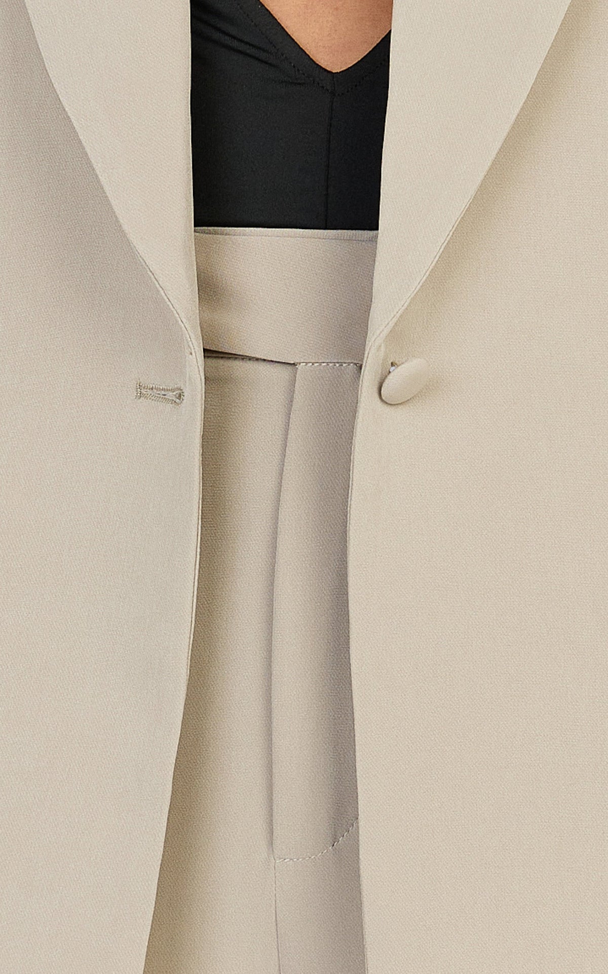 Selena Blazer - Oversized Single Breasted Blazer in Neutral