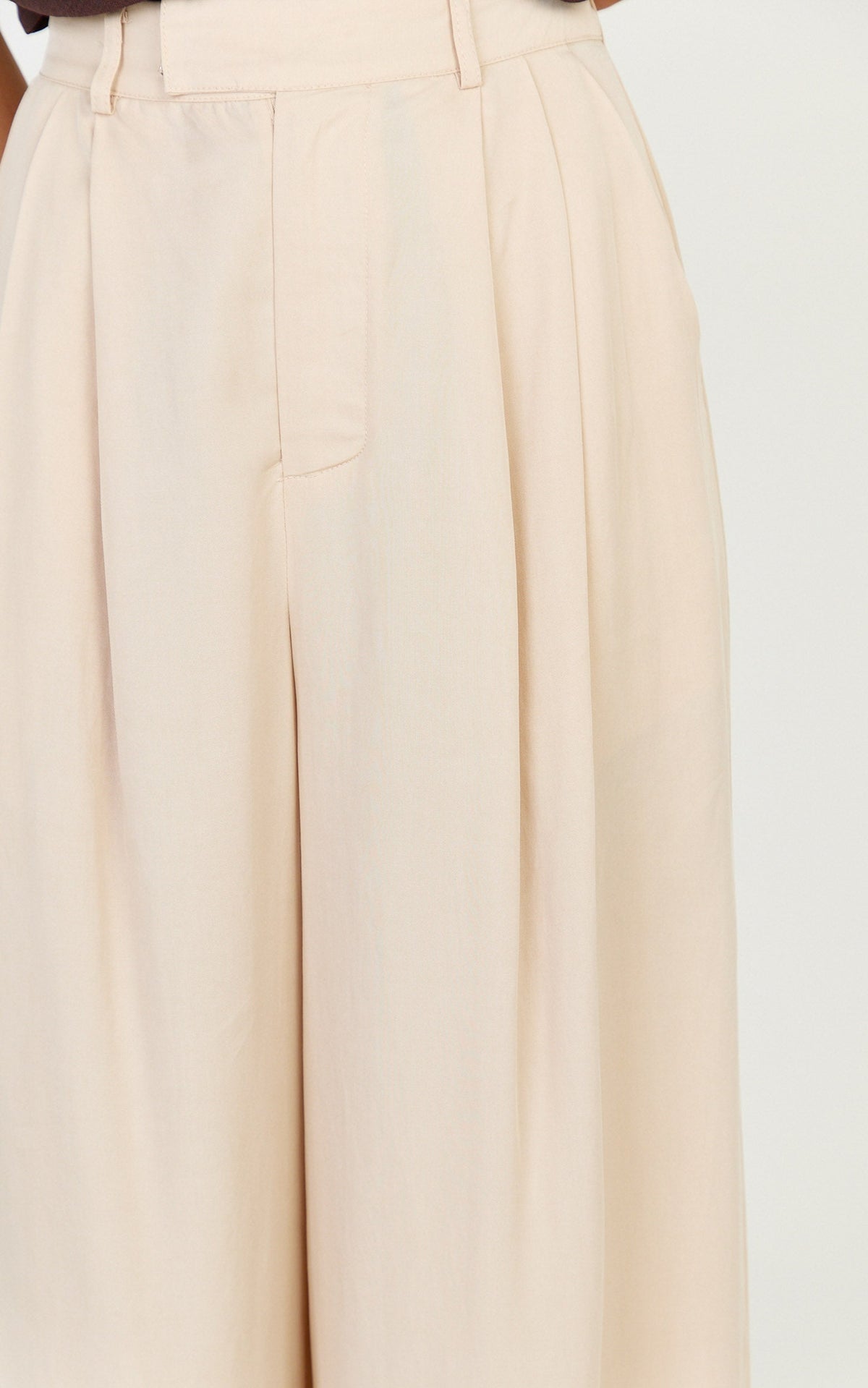 Clarke Pants - High Waist Wide Leg Pants in Neutral