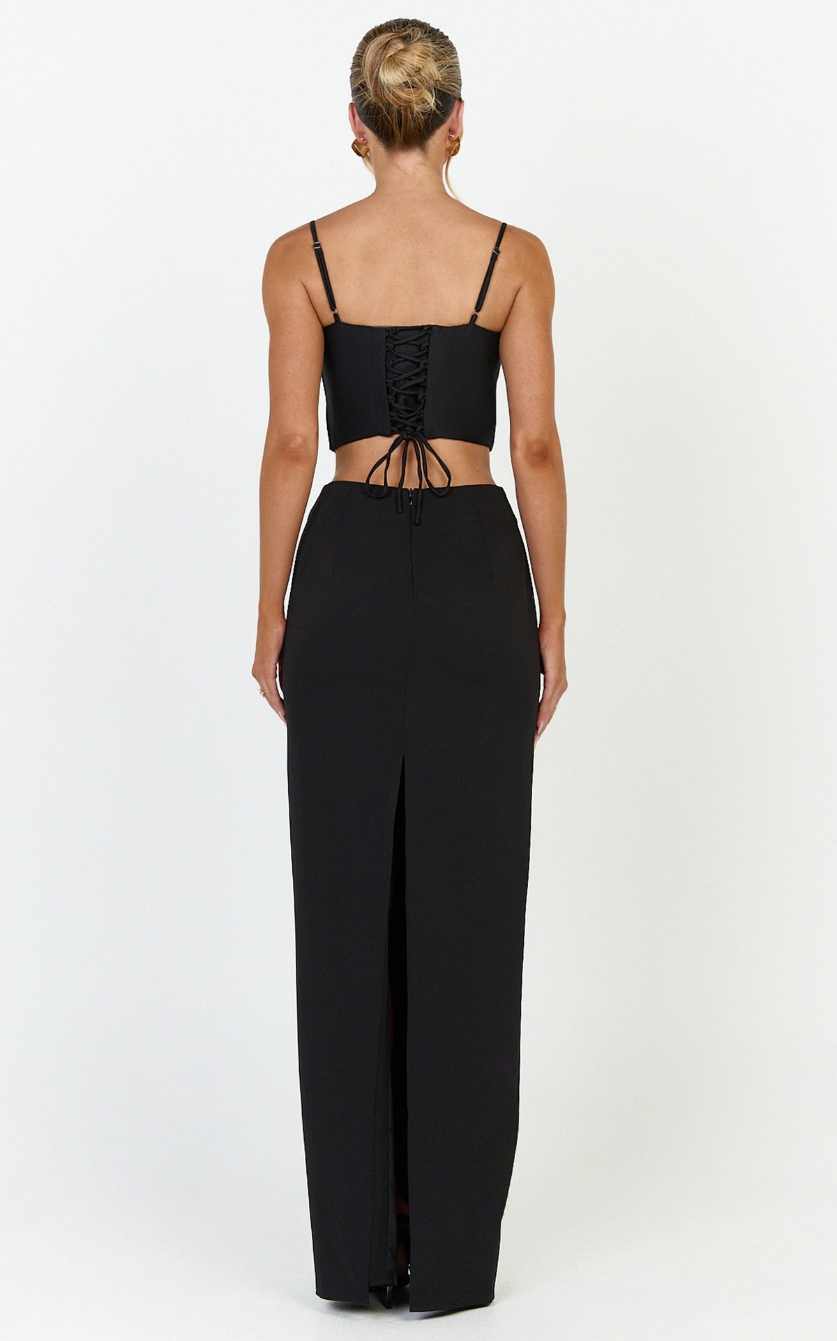 Marais Top - Lace Up Back Corset Top in Black