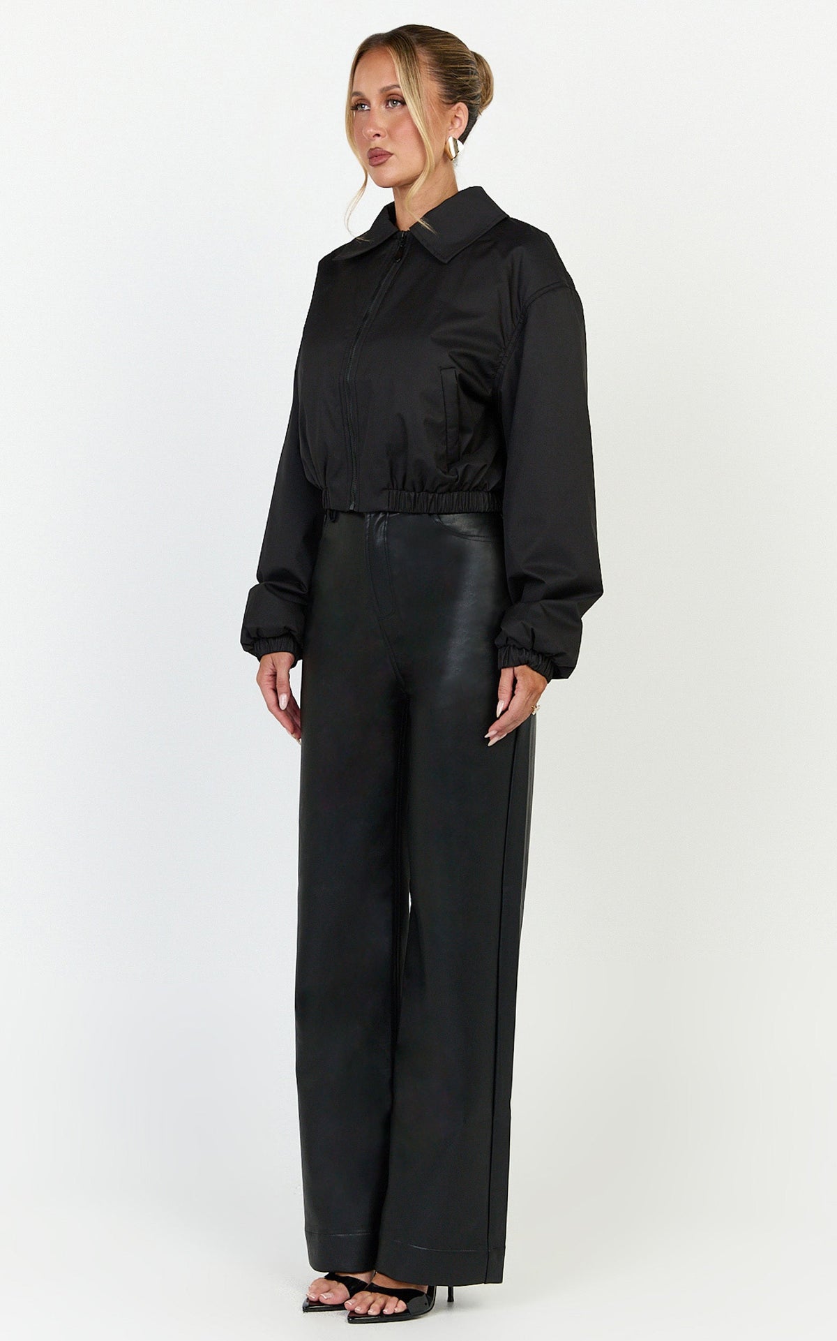 Peterson Jacket - Cropped Bomber Jacket in Black