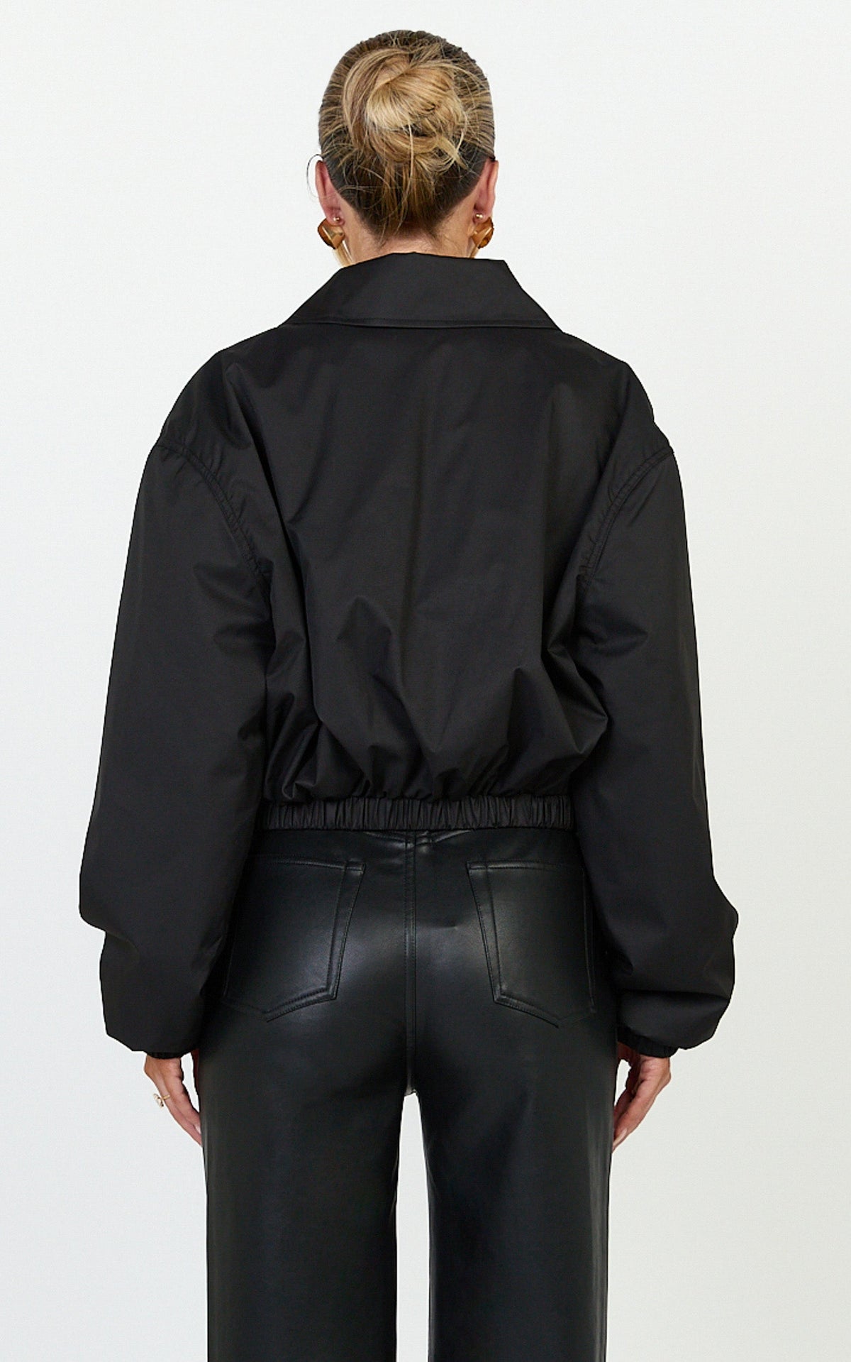 Peterson Jacket - Cropped Bomber Jacket in Black