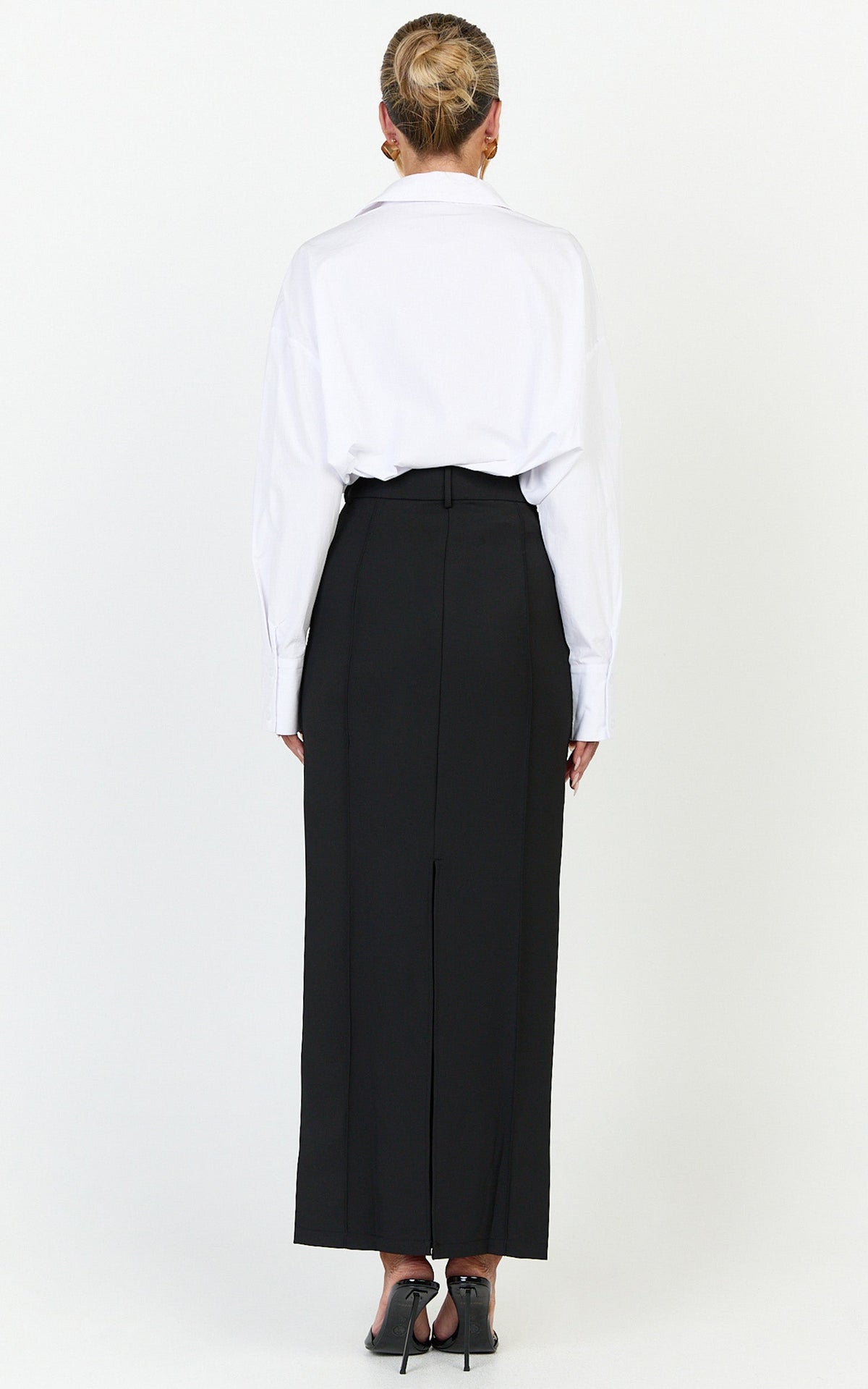 Stella Maxi Skirt - High Waisted Pencil Skirt in Black