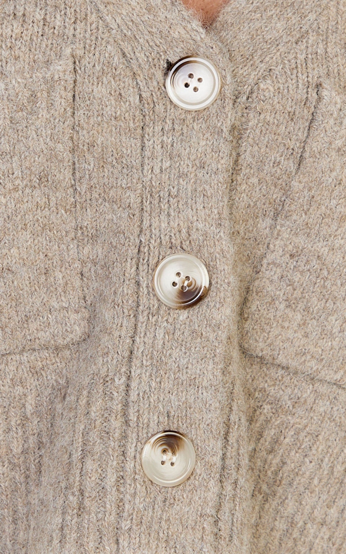 Becka Cardigan - Oversized Recycled Knitted Button Through Cardigan in Biscuit