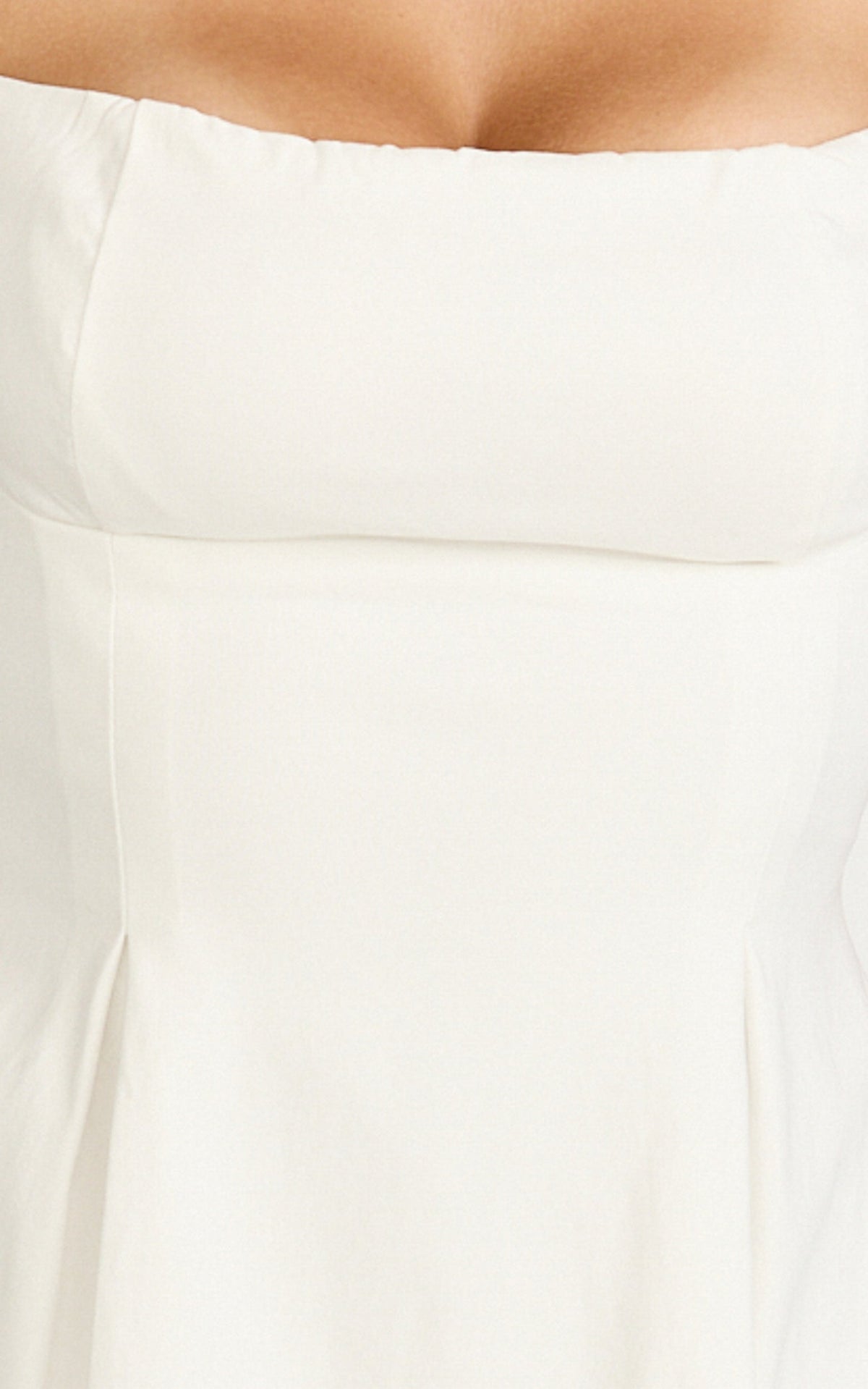 Ida Mini Dress - Wide Strap Straight Neck  Bow Back Dress in White