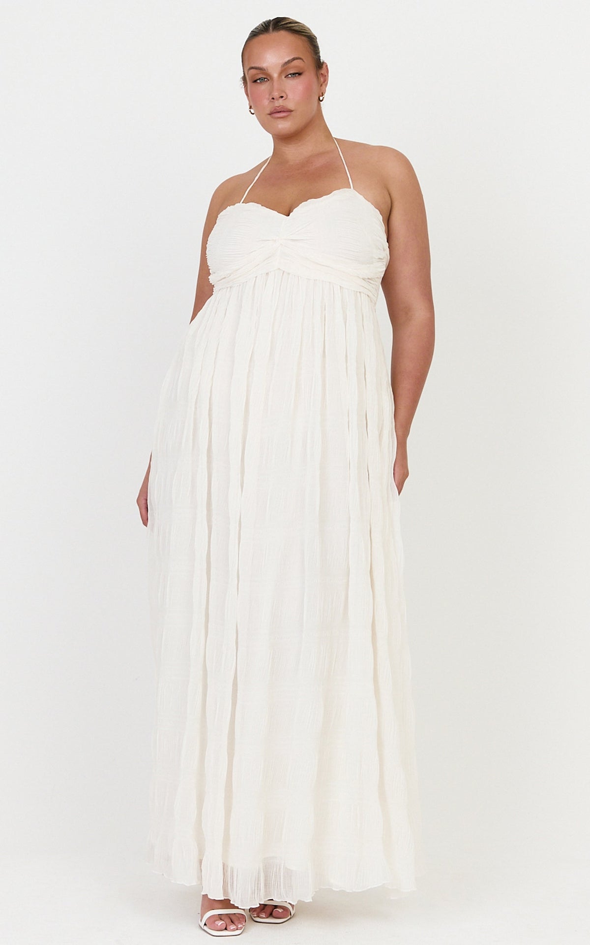 Lani Maxi Dress - Lace Back Shirred Maxi Dress in Cream
