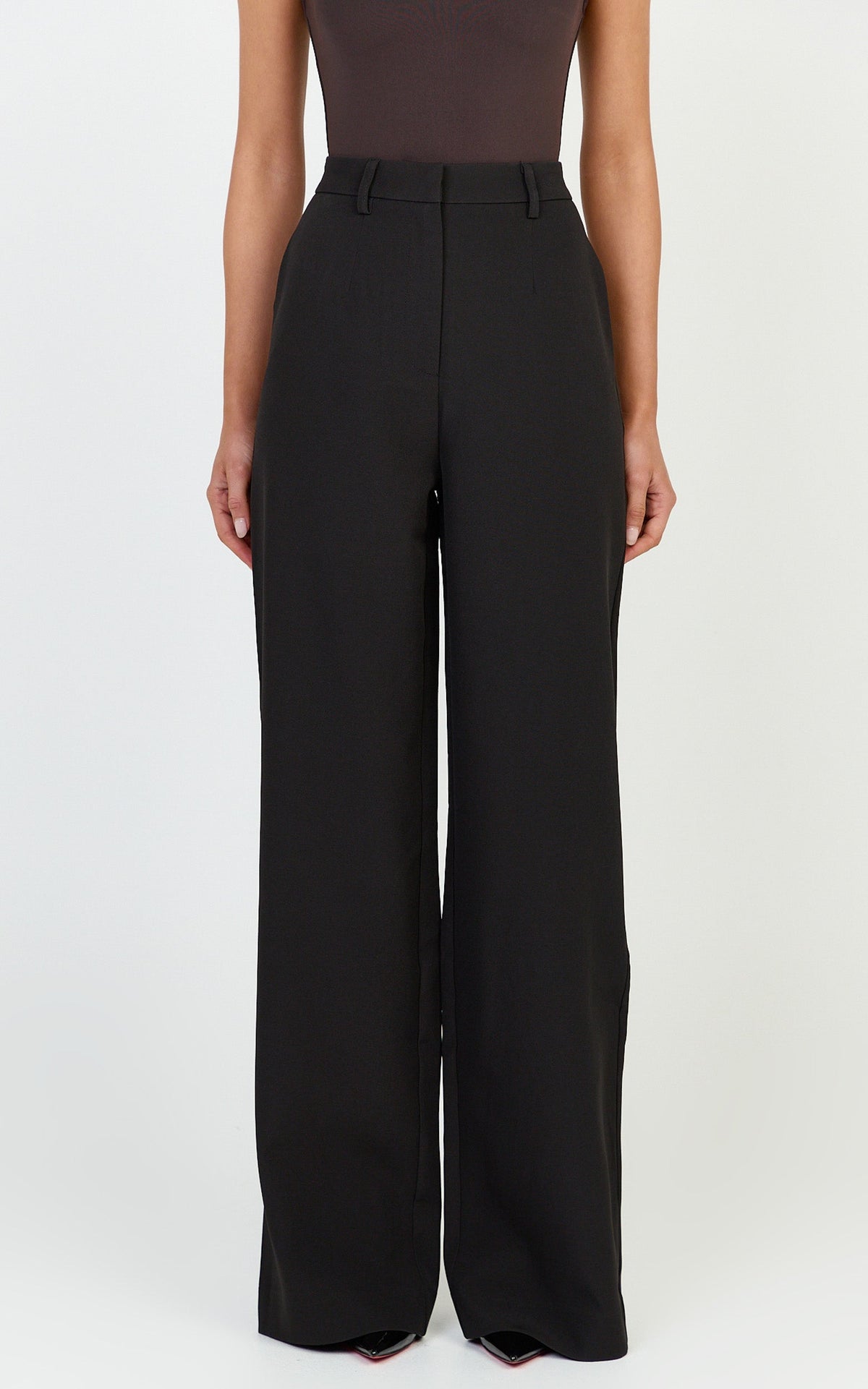 Rosalie Pants - High Waist Tailored Straight Leg Pants in Black