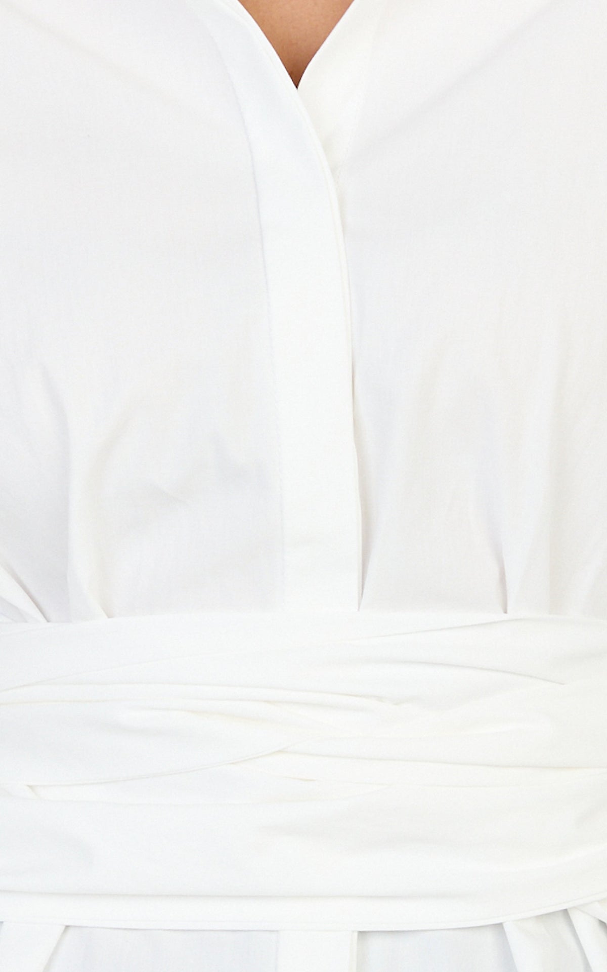 Skye Top - Tie Waist Shirt in White