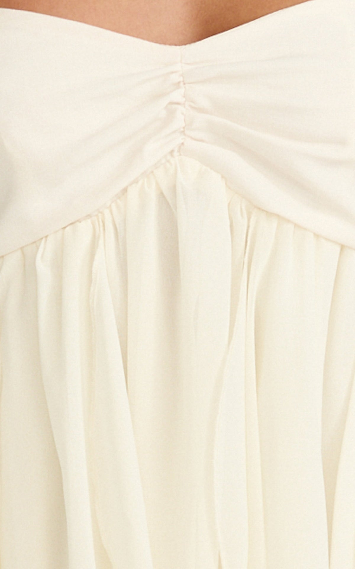 Juliette Mini Dress - Ruffle Fit And Flare Dress in Cream