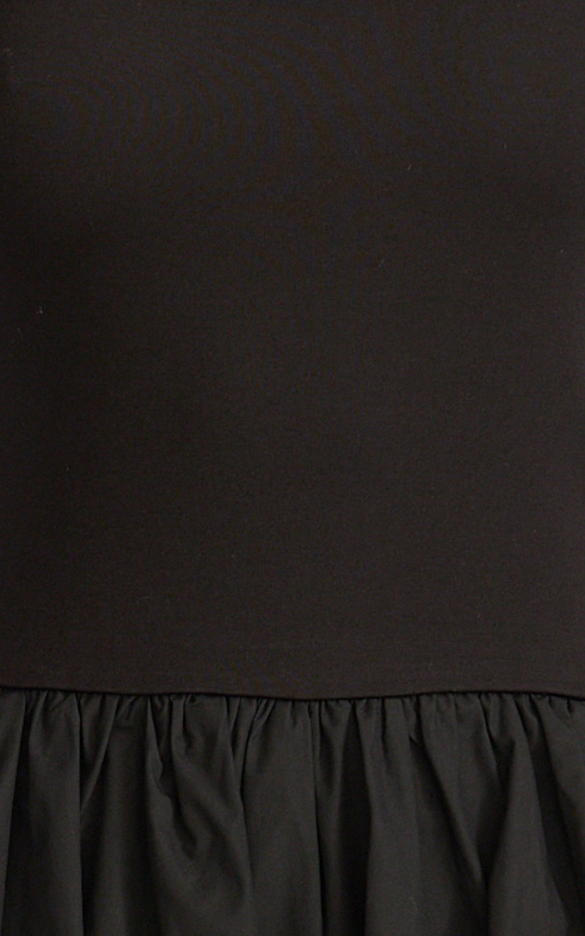 Jhamie Midi Dress - One Shoulder Contrast Skirt Dress in Black