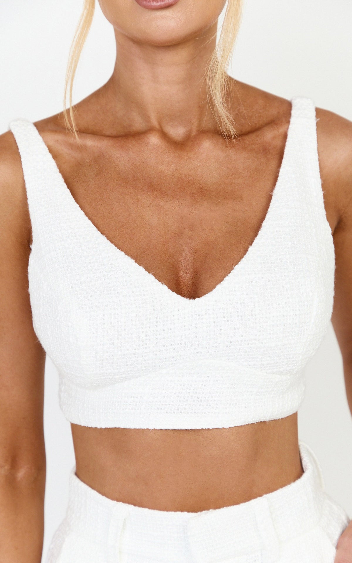 Melbourne Two Piece Set - Twill Two Piece Short Set in White