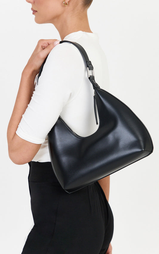 Calabasas Bag - PU Shoulder Bag in Black