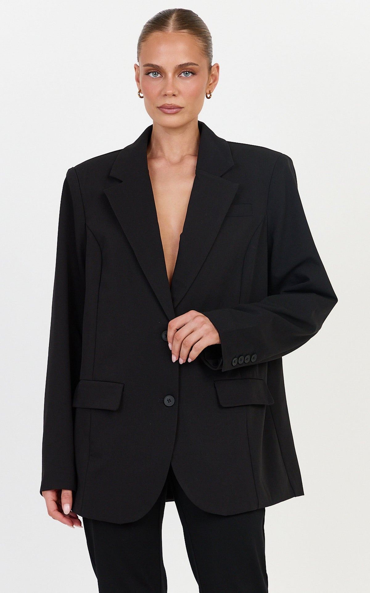 Lorcan Blazer - Oversized Boyfriend Fit Blazer in Black