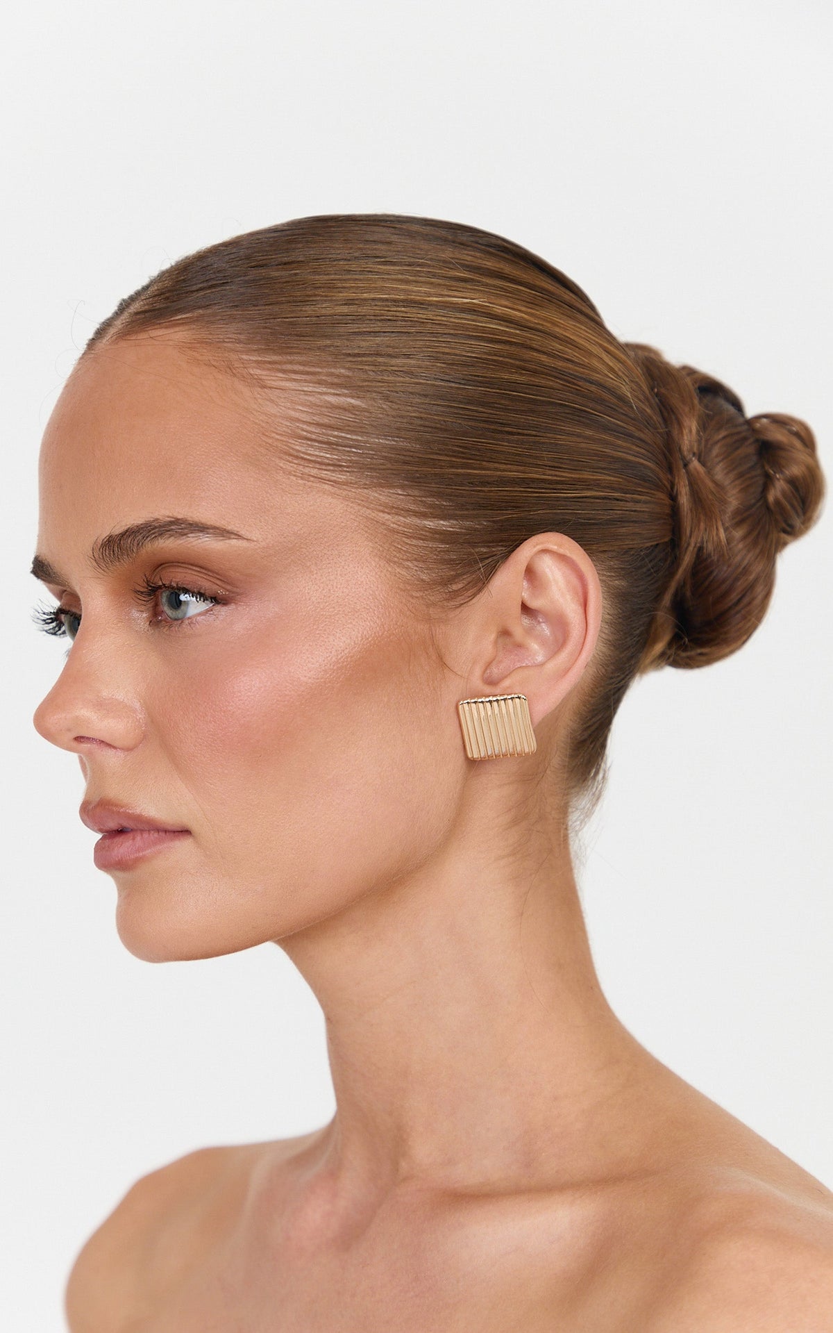 Etta Earrings - 2 Pack Square Stud Earrings in Gold