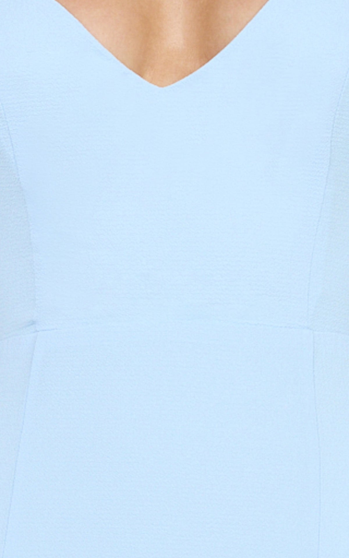 More Than This Maxi Dress - Ruffle Strap Thigh Split Dress in Light Blue