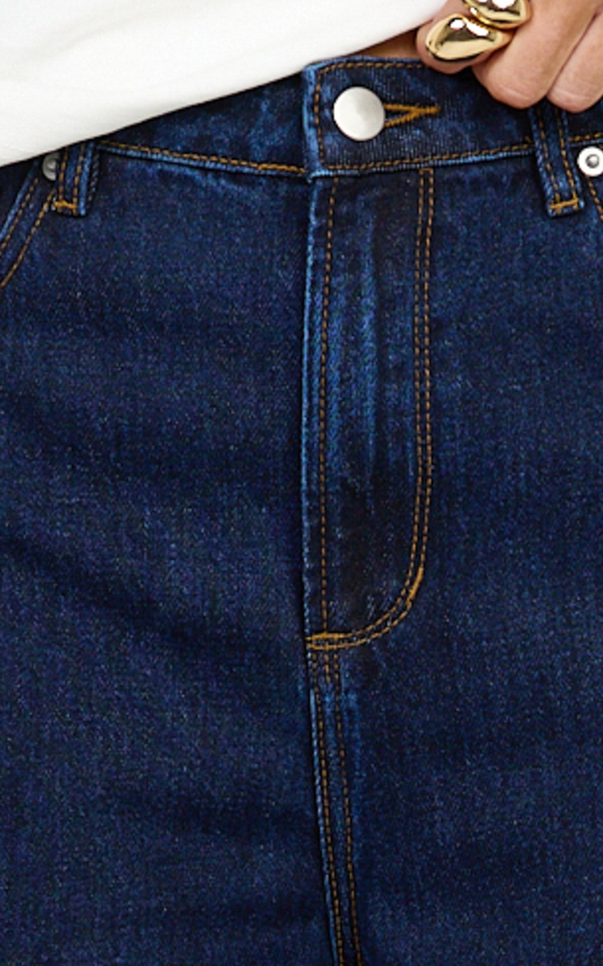 Cole Jeans - High Waist Relaxed Wide Leg Recycled Denim Jeans in Dark Blue