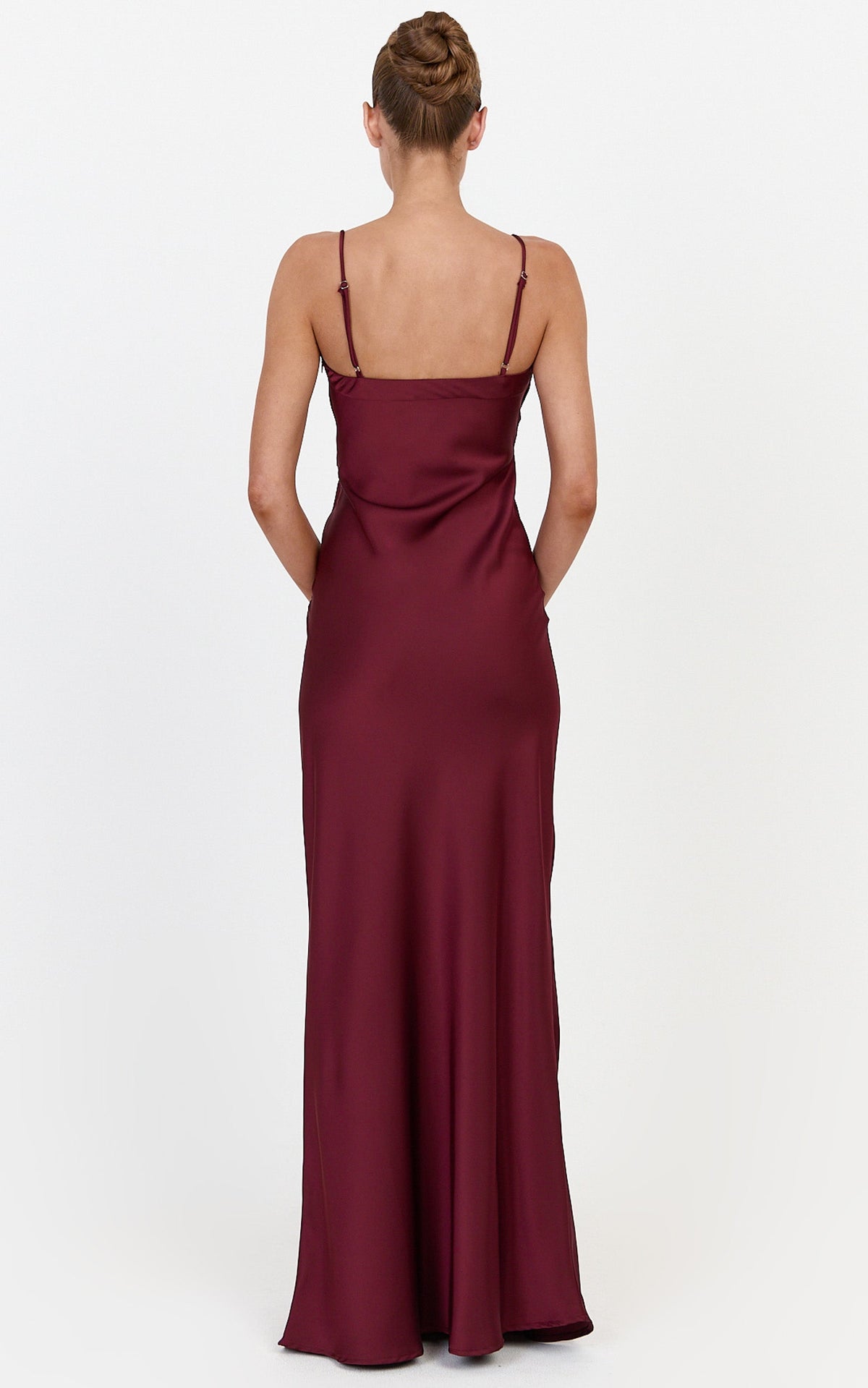 Liliane Maxi Dress - Bias Cut Dress in Wine