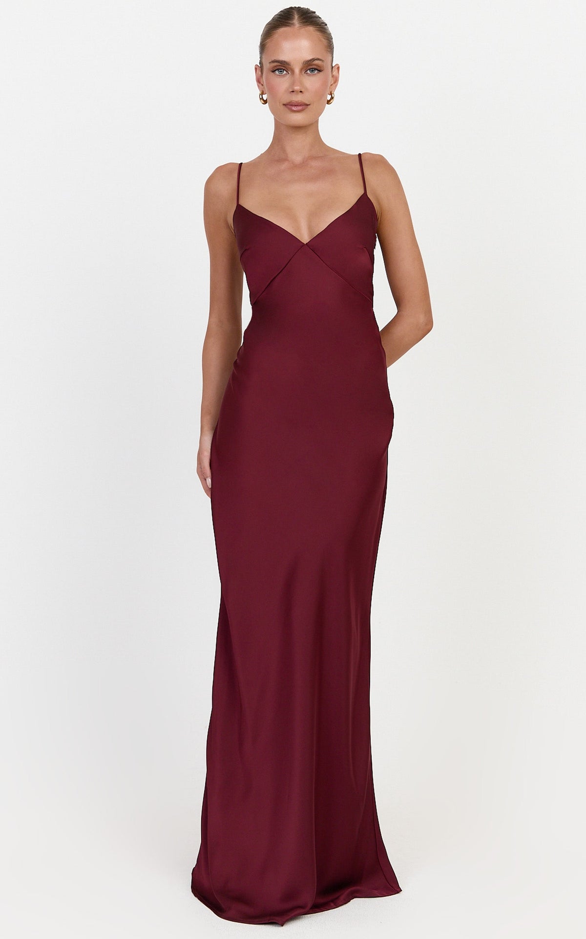 Liliane Maxi Dress - Bias Cut Dress in Wine