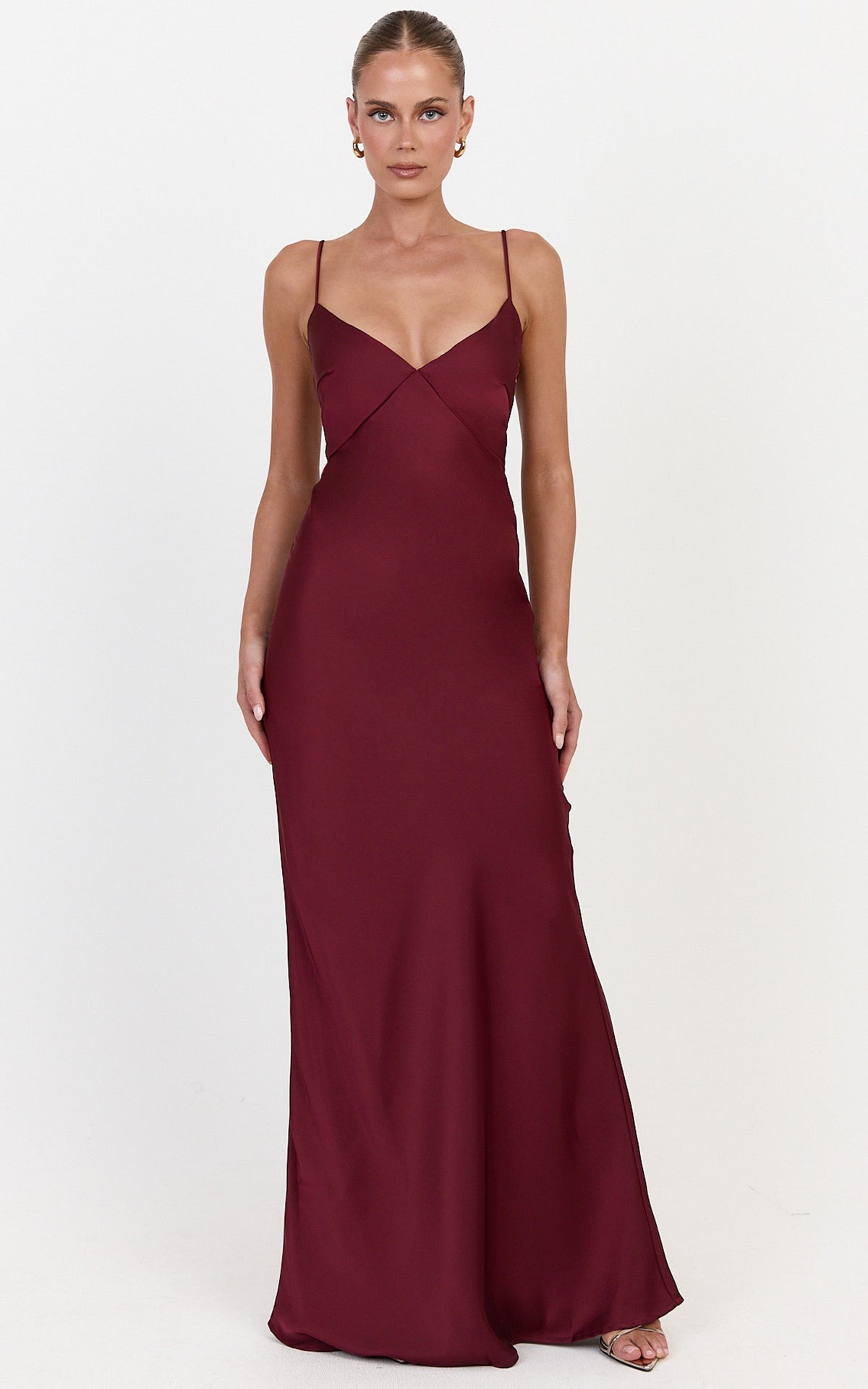 Liliane Maxi Dress - Bias Cut Dress in Wine