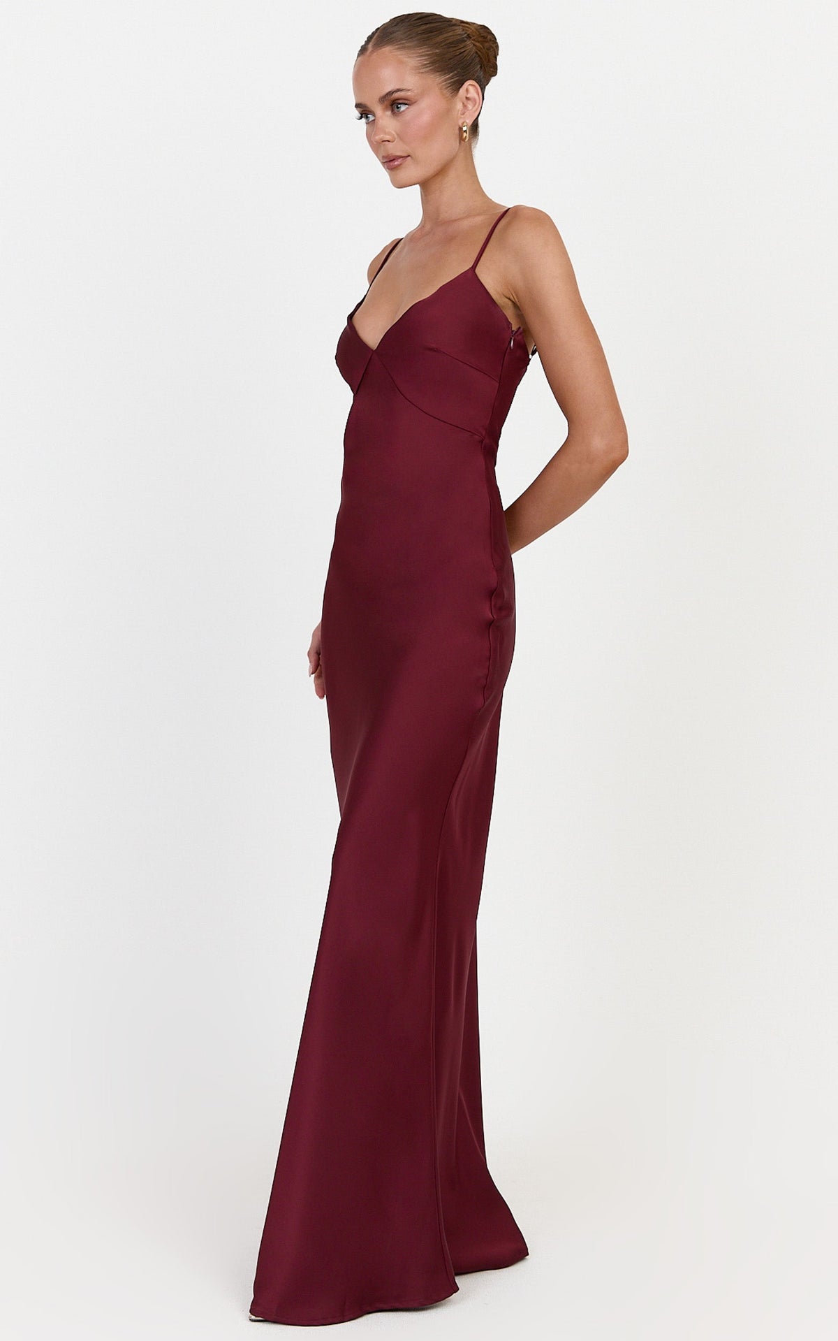 Liliane Maxi Dress - Bias Cut Dress in Wine