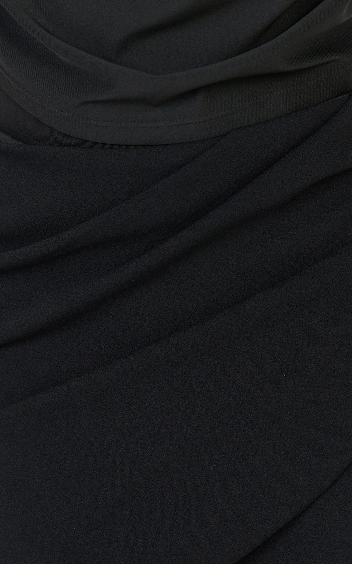 Cosette Mini Skirt - Mid Rise Wrap Detail Fitted Skirt in Black