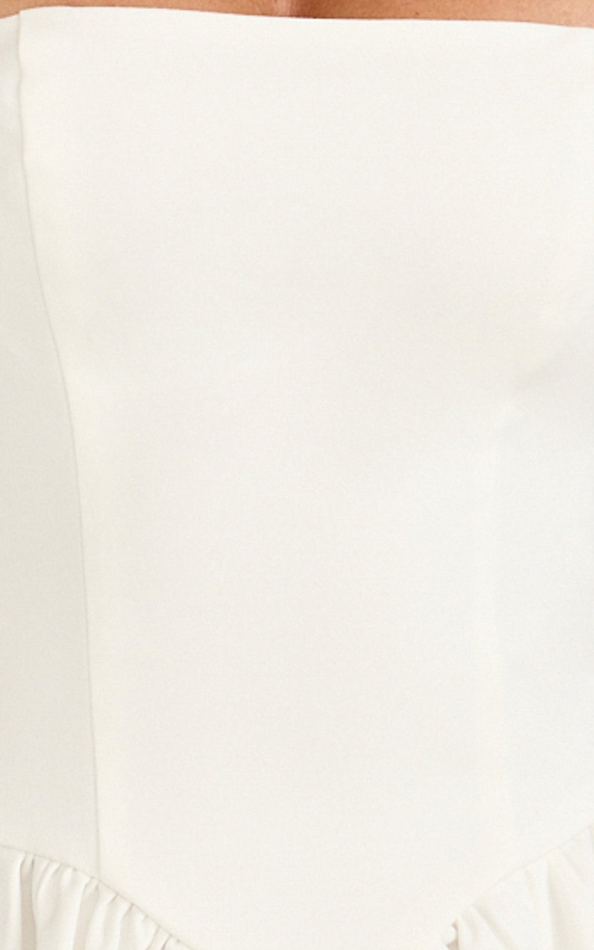 Helda Midi Dress - Halter Tie Neck Corset Panel Dress in Off White
