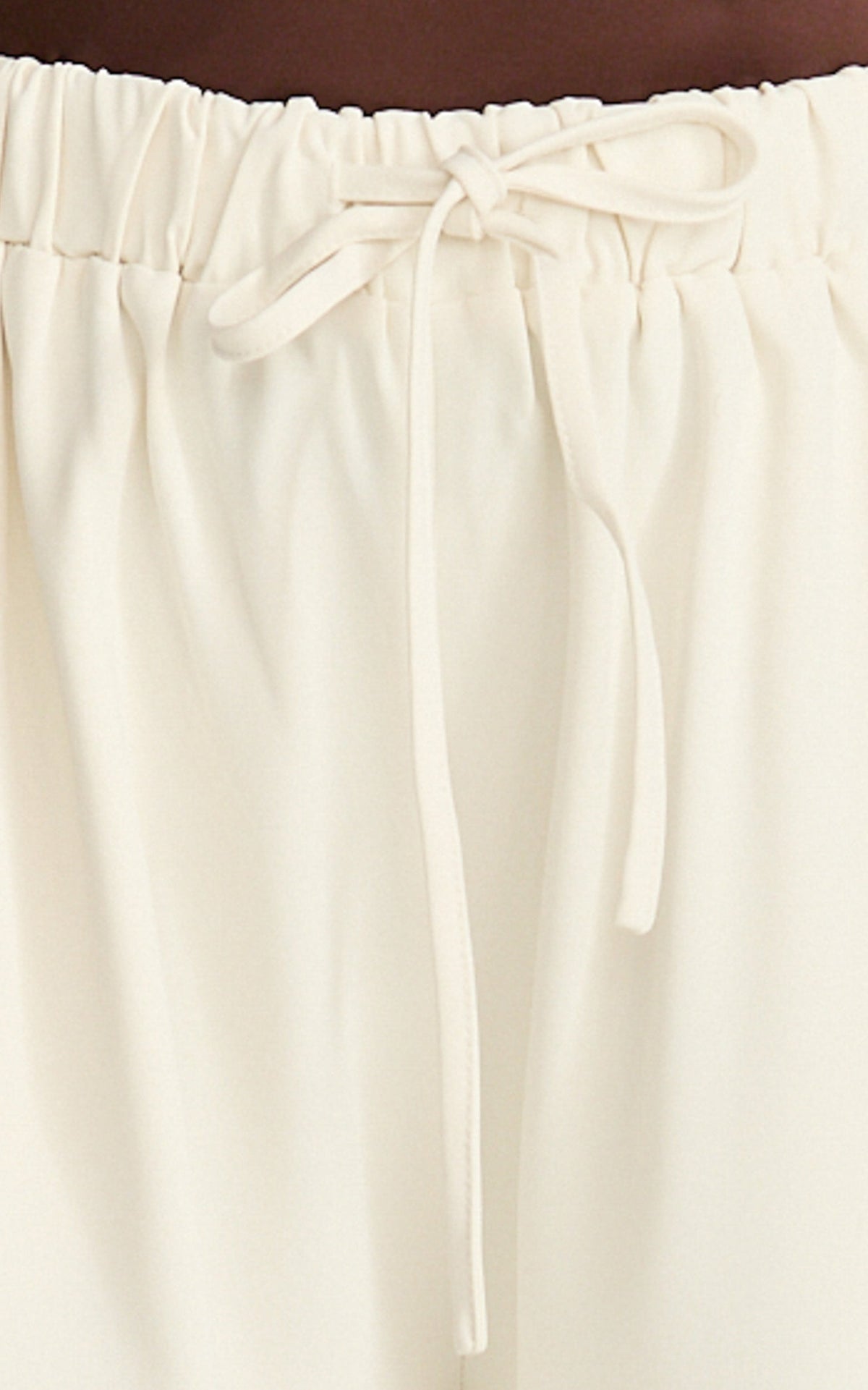 Nicole Pants - High Waist Elasticated Gathered Waist Wide Leg Pants in Cream