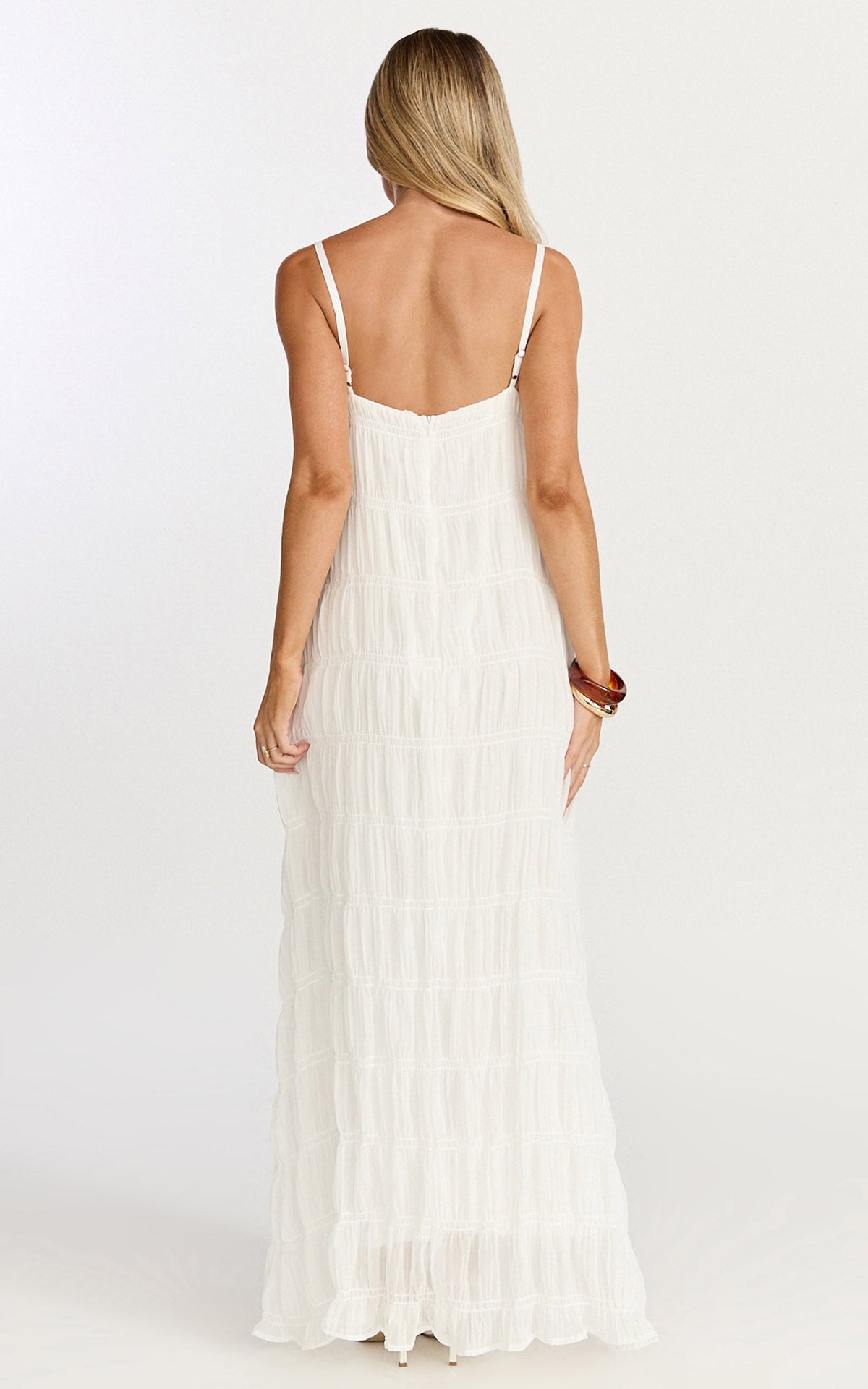 Cleo Maxi Dress - Textured Detail Dress in Cream