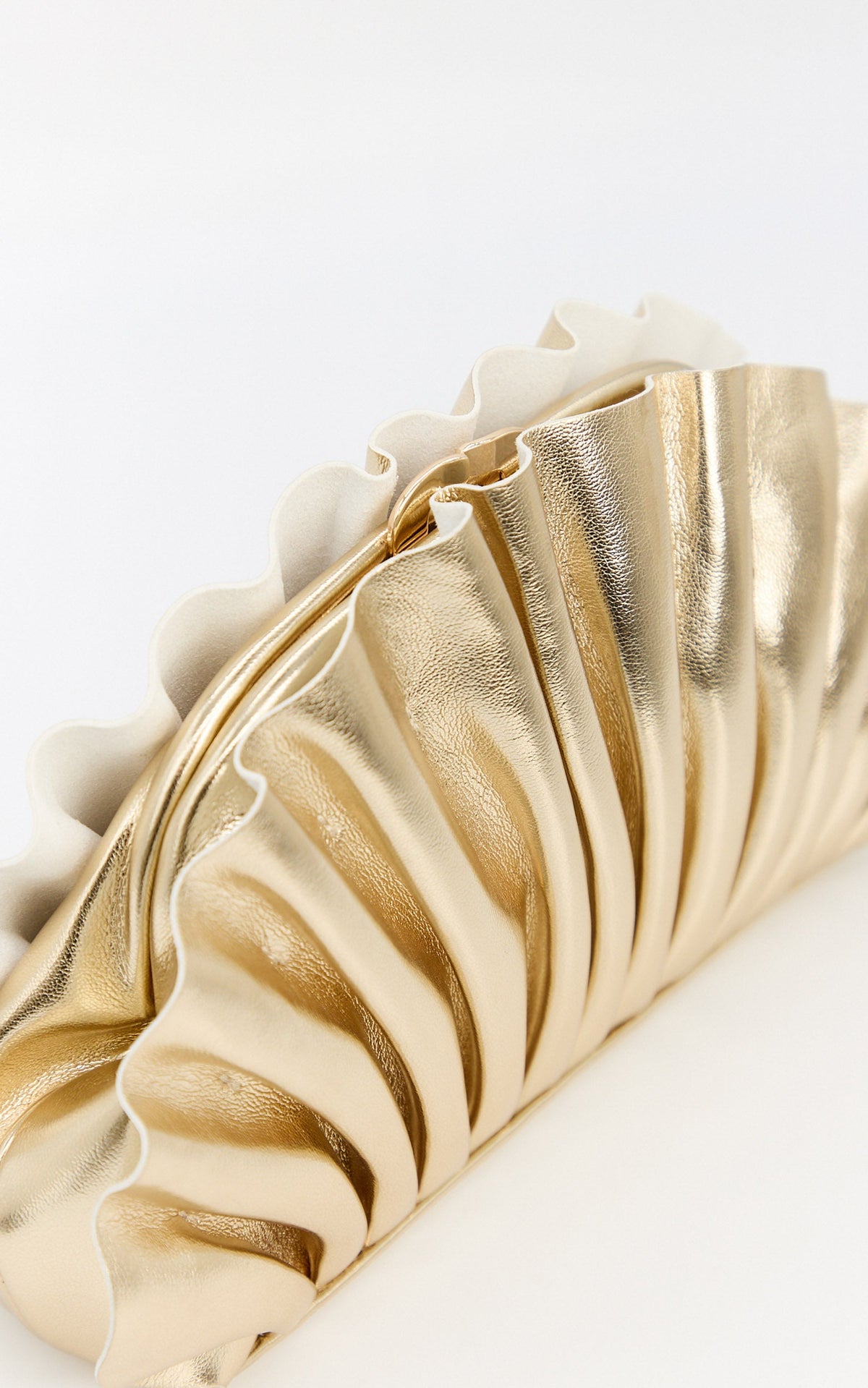 Olga Berg - Hollie Pleated Clutch in Gold
