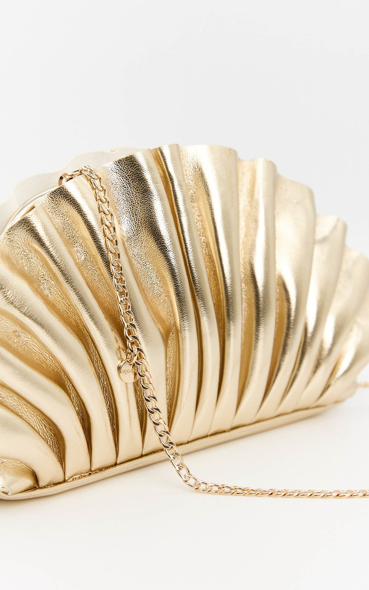 Olga Berg - Hollie Pleated Clutch in Gold